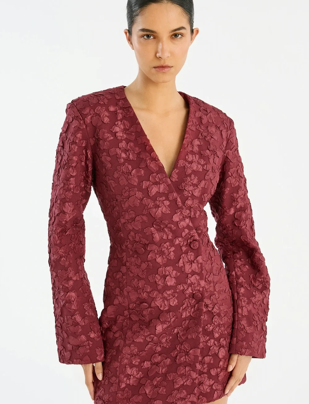 ROTATE Birger Christensen - JACQUARD BLAZER DRESS - zweireihige blazer - zinfandel - 4