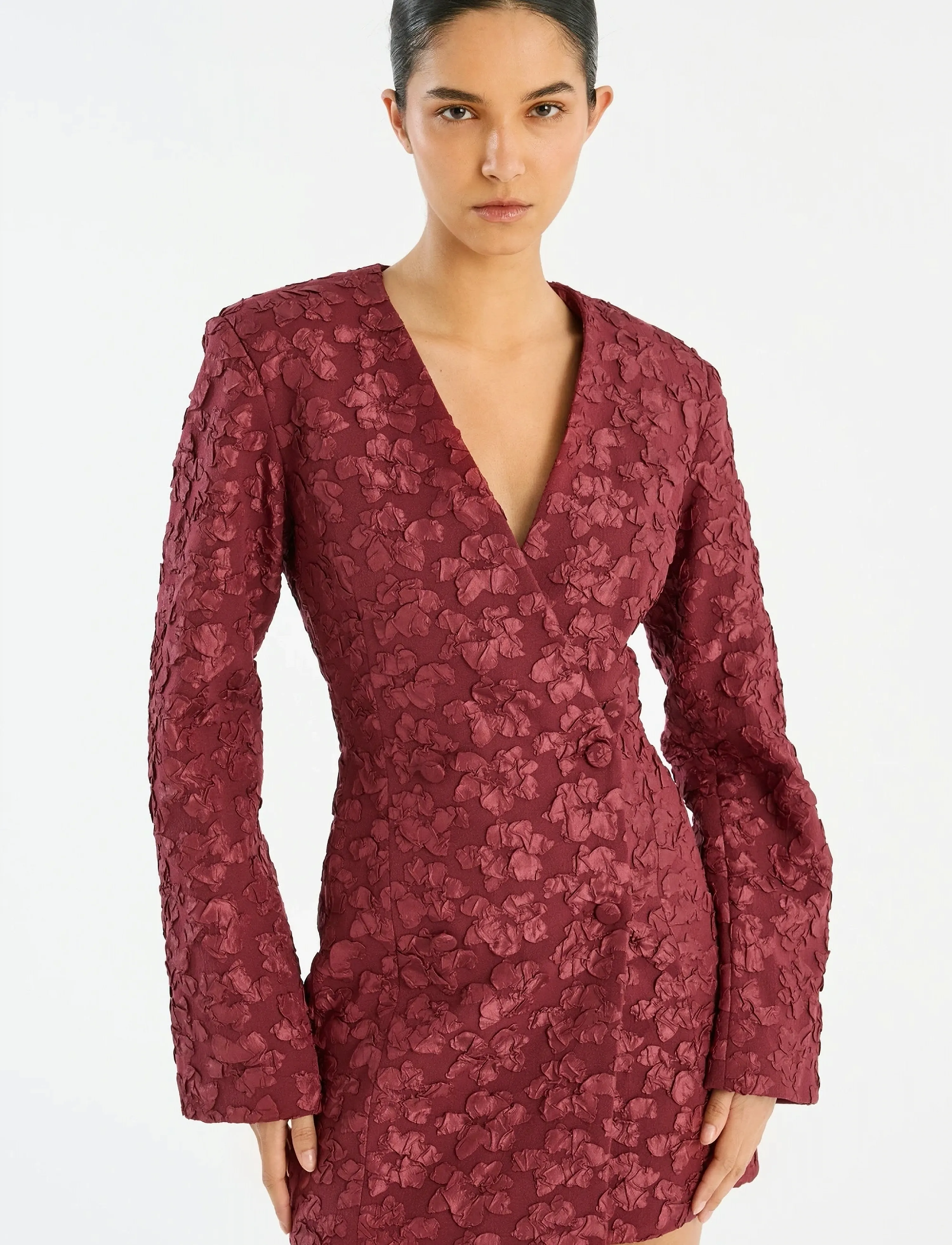 ROTATE - JACQUARD BLAZER DRESS - party dresses - zinfandel - 4