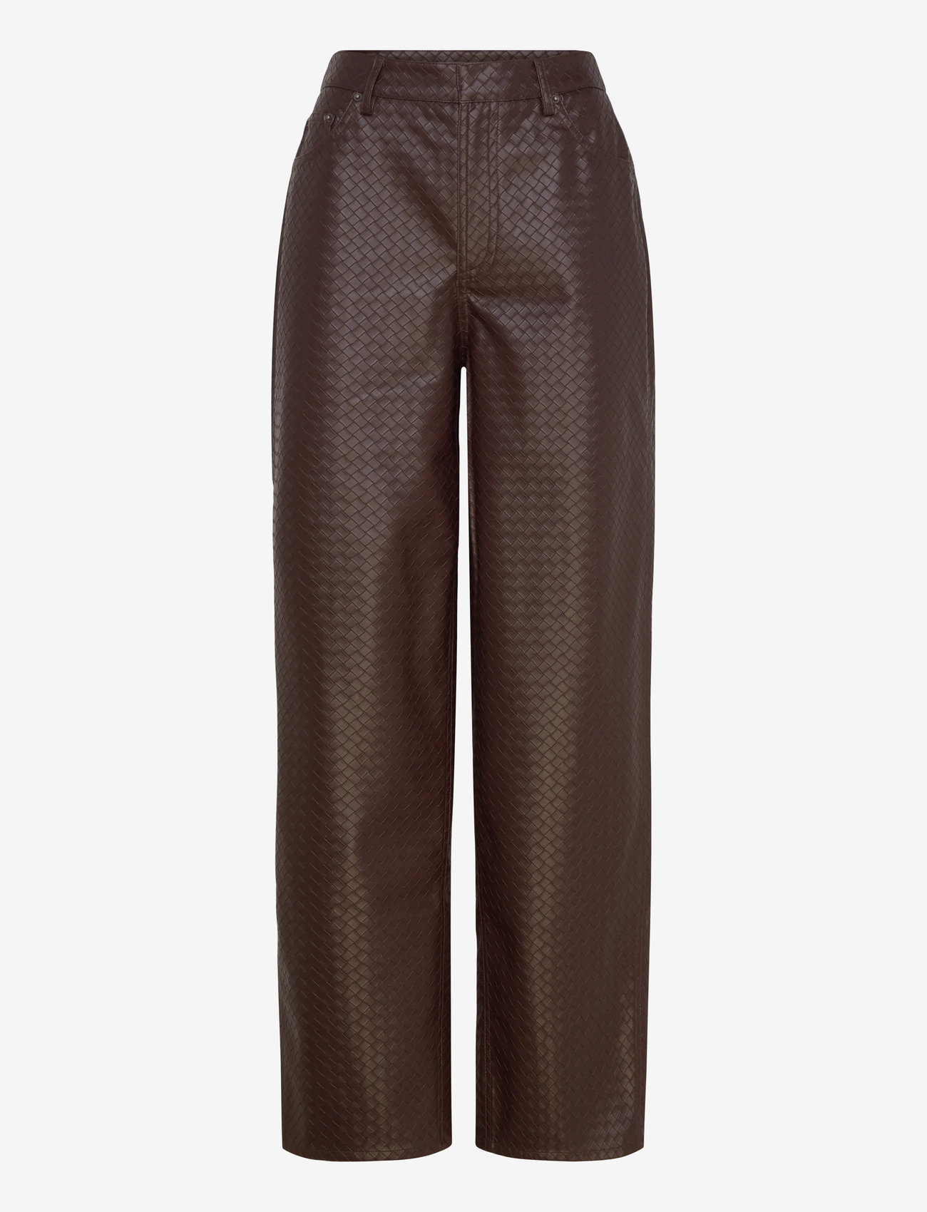 ROTATE Birger Christensen - WIDE LEG 5 POCKET PANTS - nahkpüksid - chicory coffee - 1