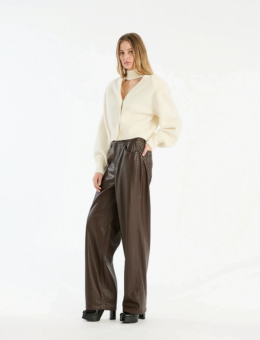 ROTATE - WIDE LEG 5 POCKET PANTS - chicory coffee - 0