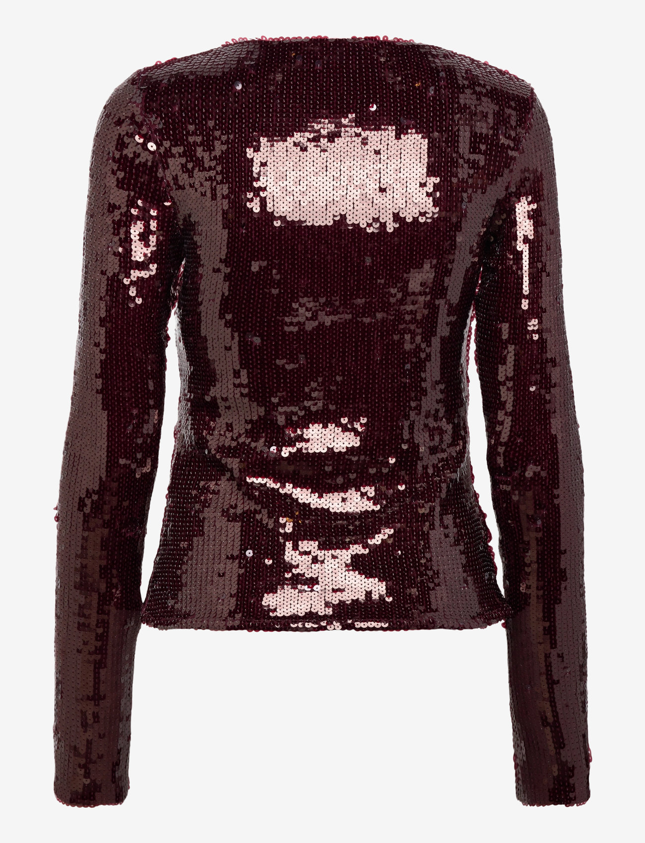 ROTATE - SEQUINS V-NECK TOP - langærmede toppe - zinfandel - 2