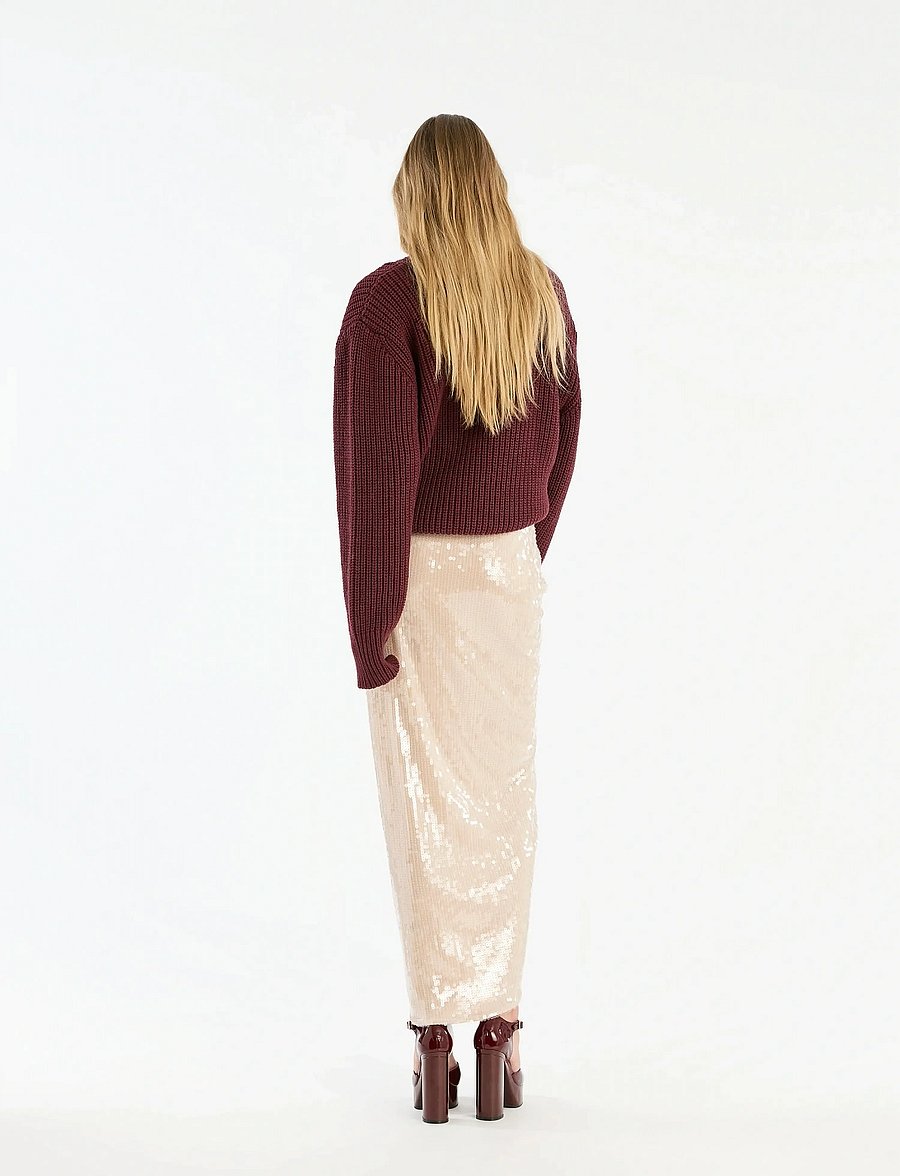 ROTATE - SEQUINS KNOT SKIRT - maxi röcke - nougat - 3