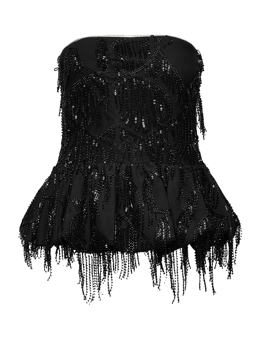 ROTATE - SEQUINS BUBBLE TOP - fyrir sérstaka viðburði - black - 1