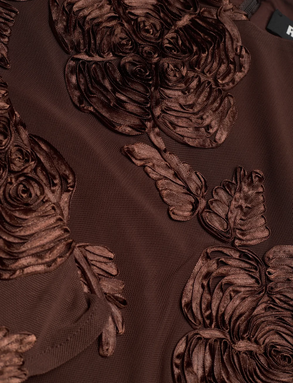 ROTATE Birger Christensen - FLOWER MESH LS TOP - pitkähihaiset puserot - chicory coffee - 5