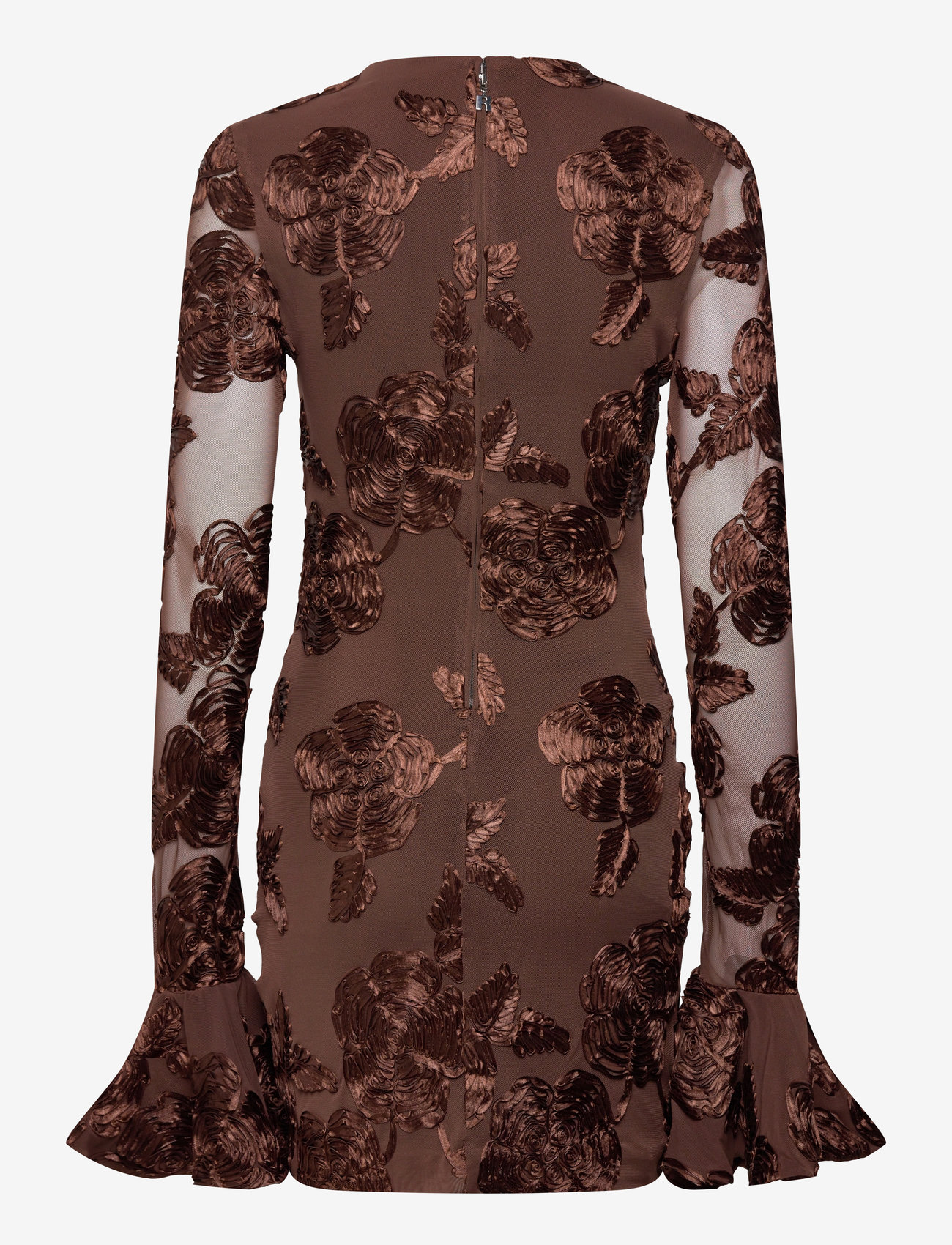 ROTATE Birger Christensen - FLOWER MESH MINI DRESS - aftonklänningar - chicory coffee - 2