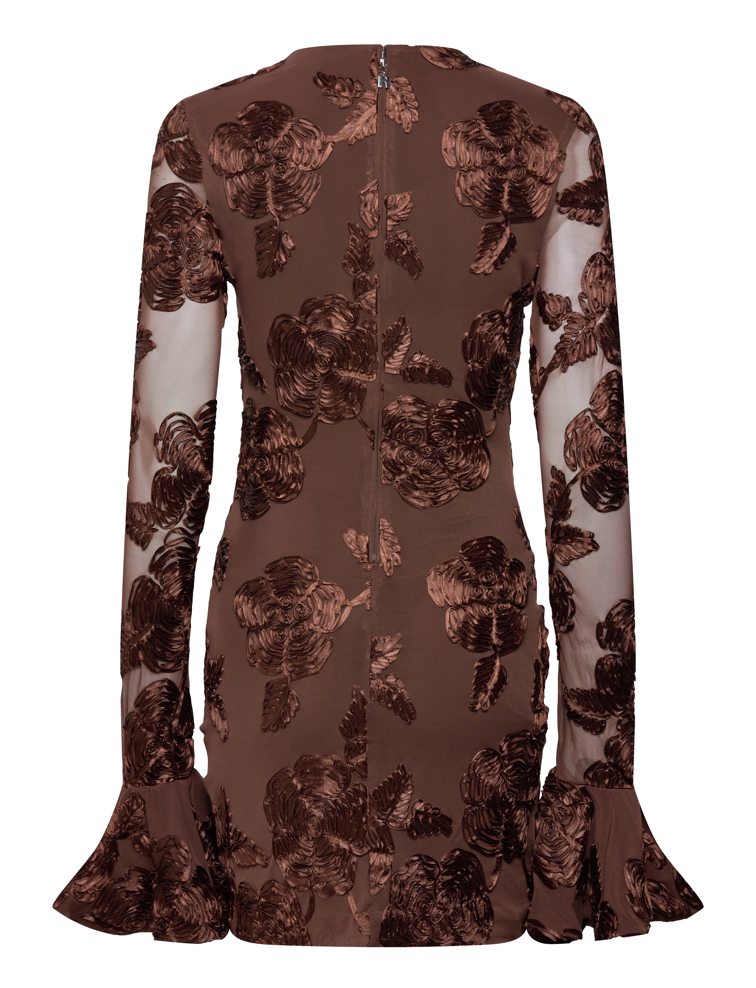 ROTATE - FLOWER MESH MINI DRESS - chicory coffee - 2