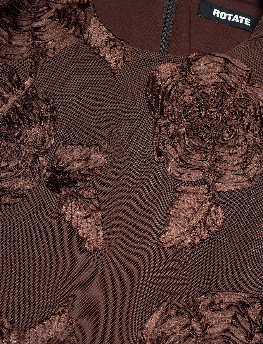 ROTATE - FLOWER MESH MINI DRESS - chicory coffee - 5