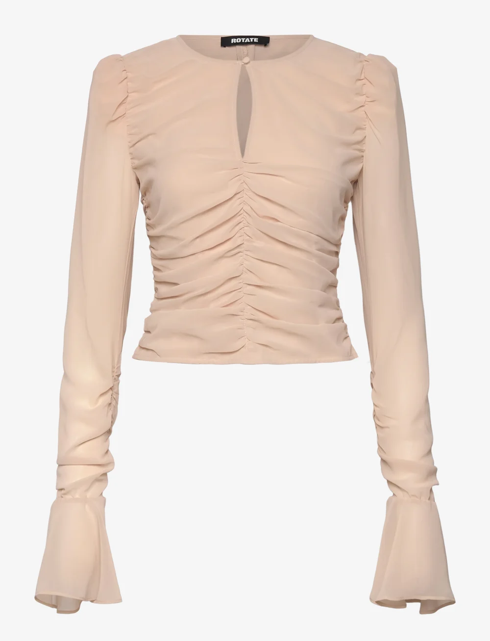 ROTATE Birger Christensen - CHIFFON LS TOP - långärmade blusar - nougat - 1