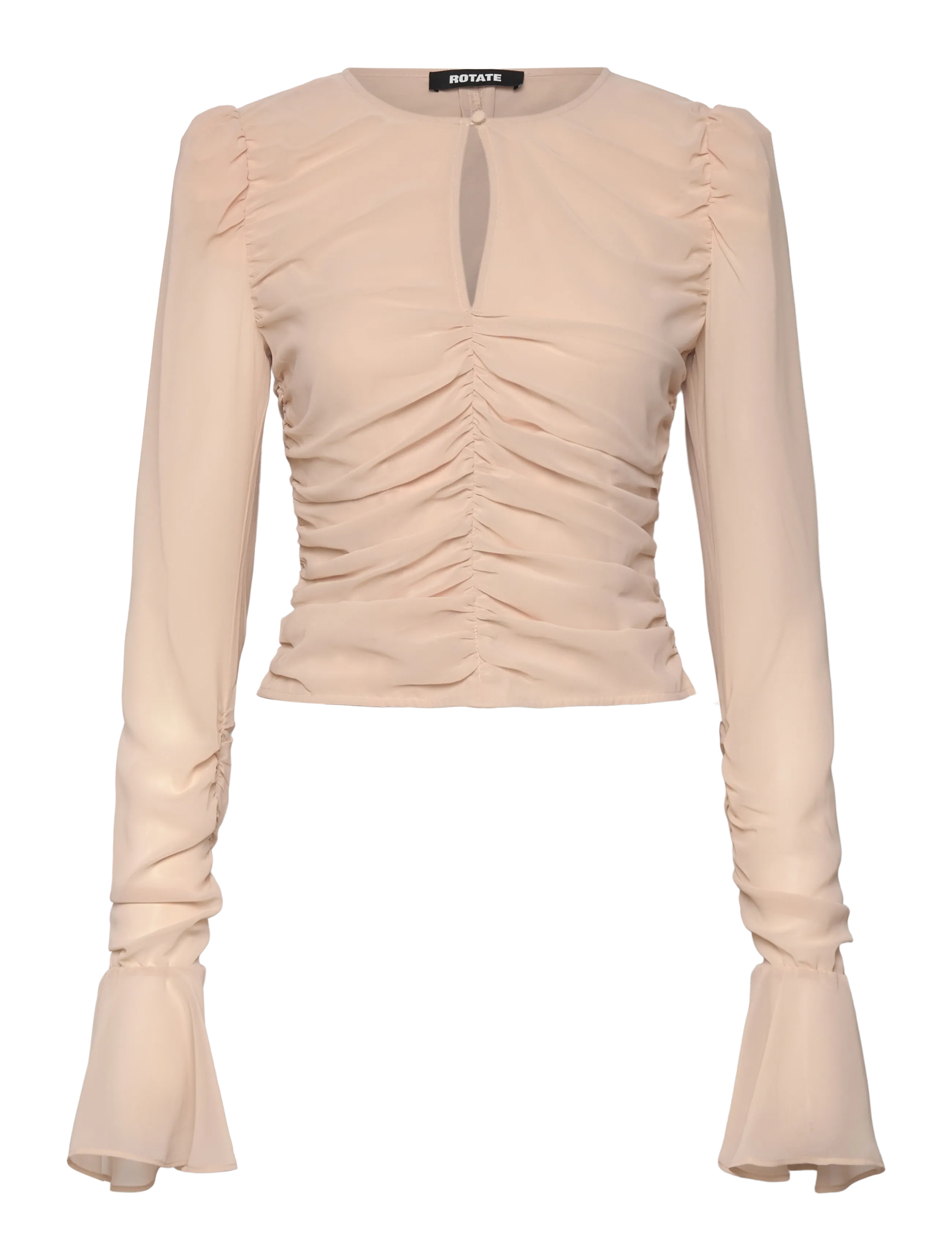 ROTATE - CHIFFON LS TOP - nougat - 1