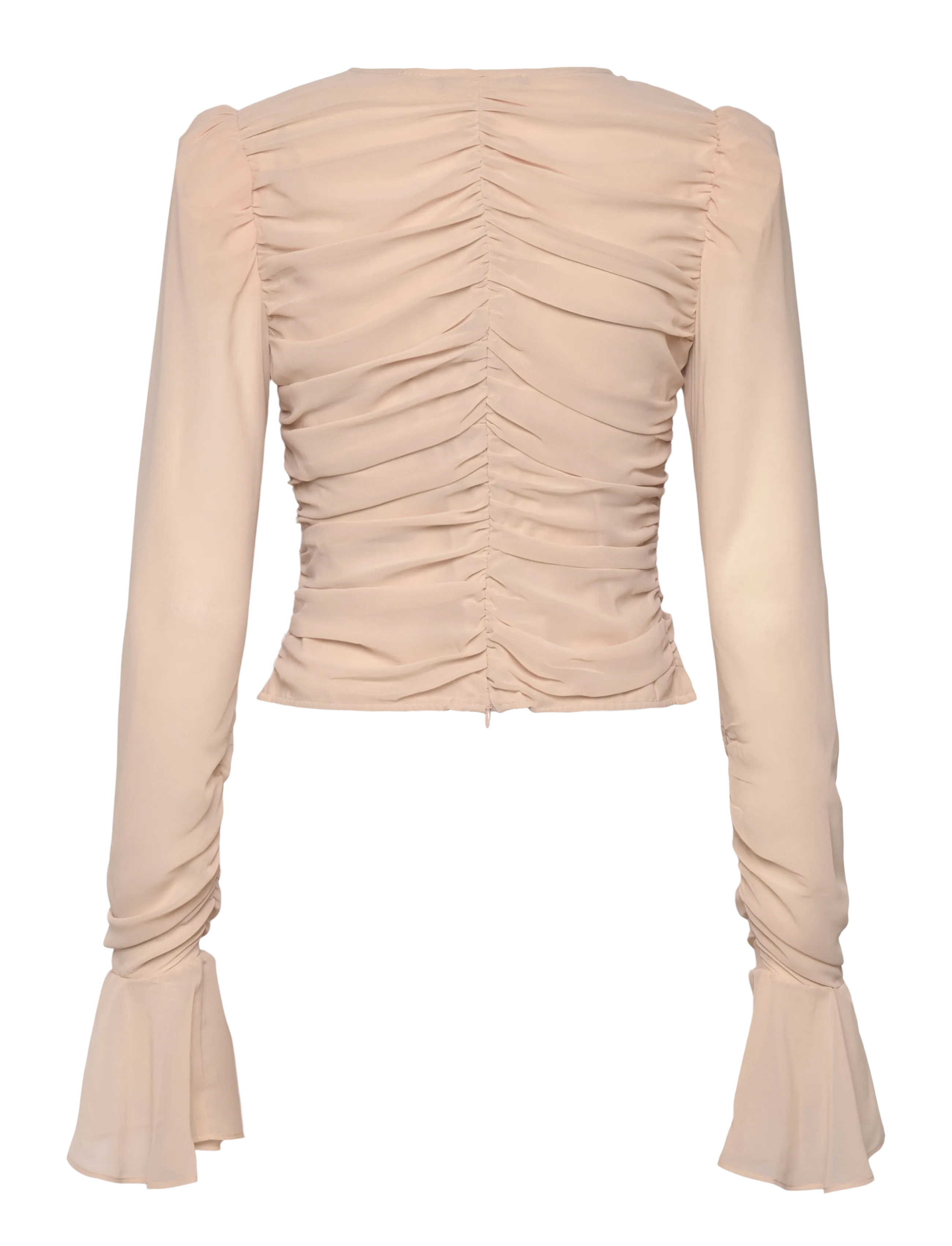 ROTATE - CHIFFON LS TOP - nougat - 2