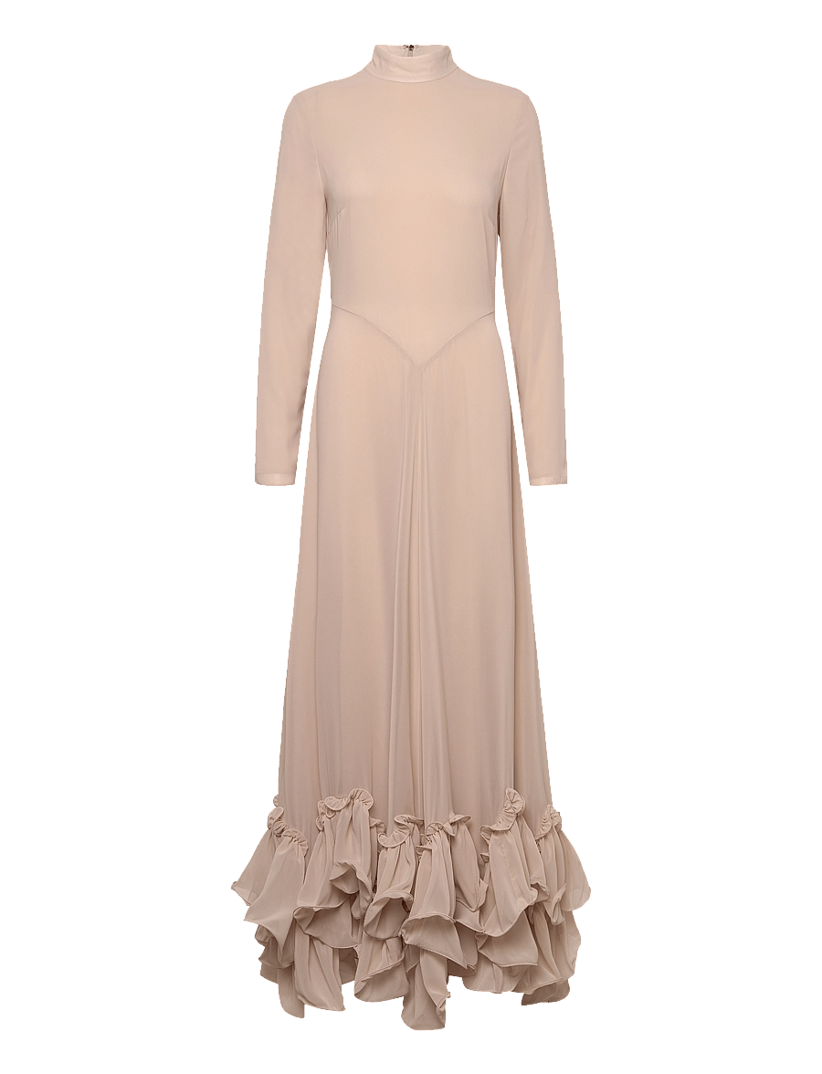 ROTATE - CHIFFON MAXI RUFFLE DRESS - abendkleider - nougat - 1