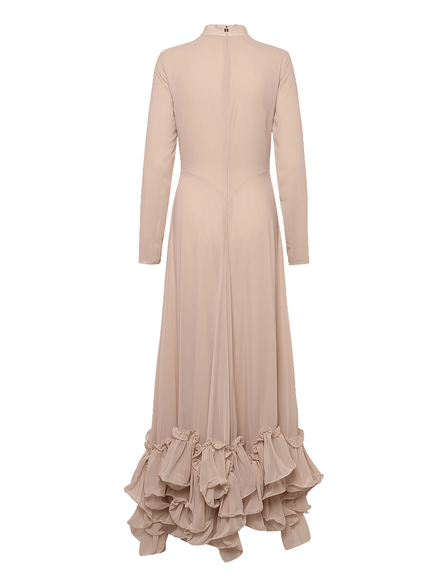 ROTATE - CHIFFON MAXI RUFFLE DRESS - abendkleider - nougat - 2