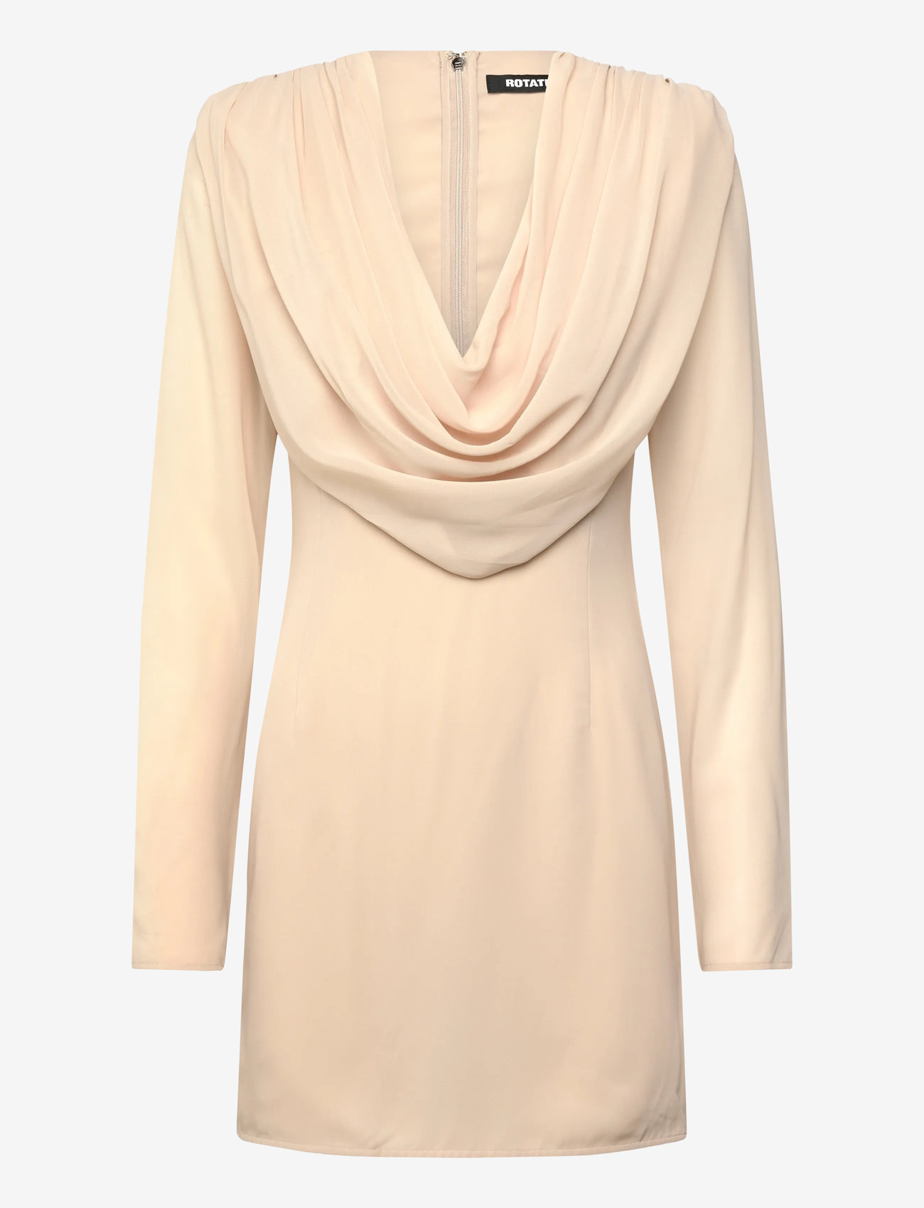 ROTATE - CHIFFON LS MINI DRESS - kokteilkjólar - nougat - 1