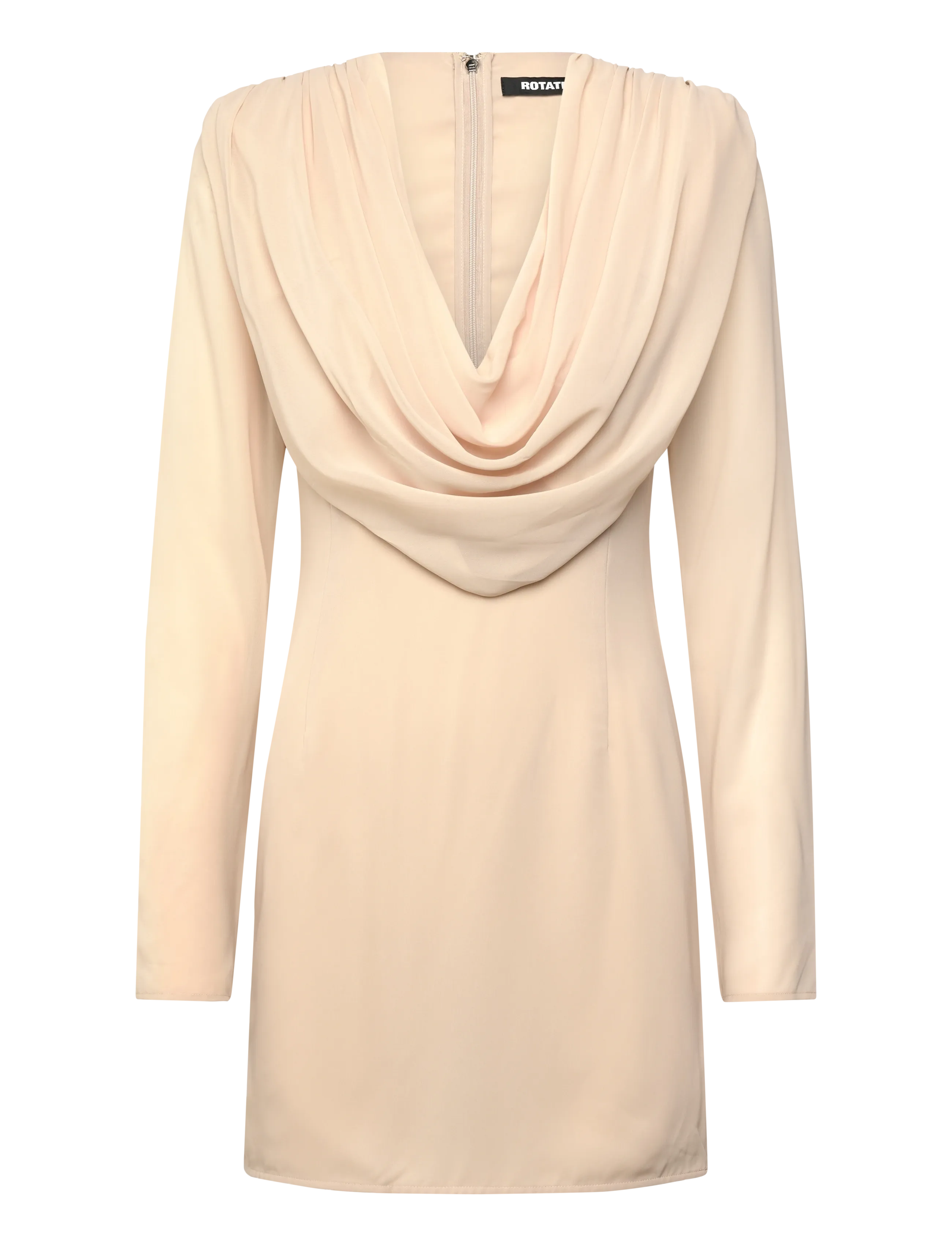 ROTATE CHIFFON LS MINI DRESS - ROTATE Birger Christensen - NOUGAT / beige