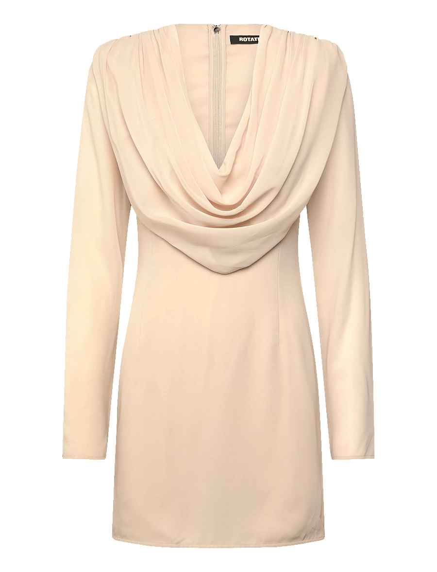 ROTATE - CHIFFON LS MINI DRESS - cocktailkjoler - nougat - 1