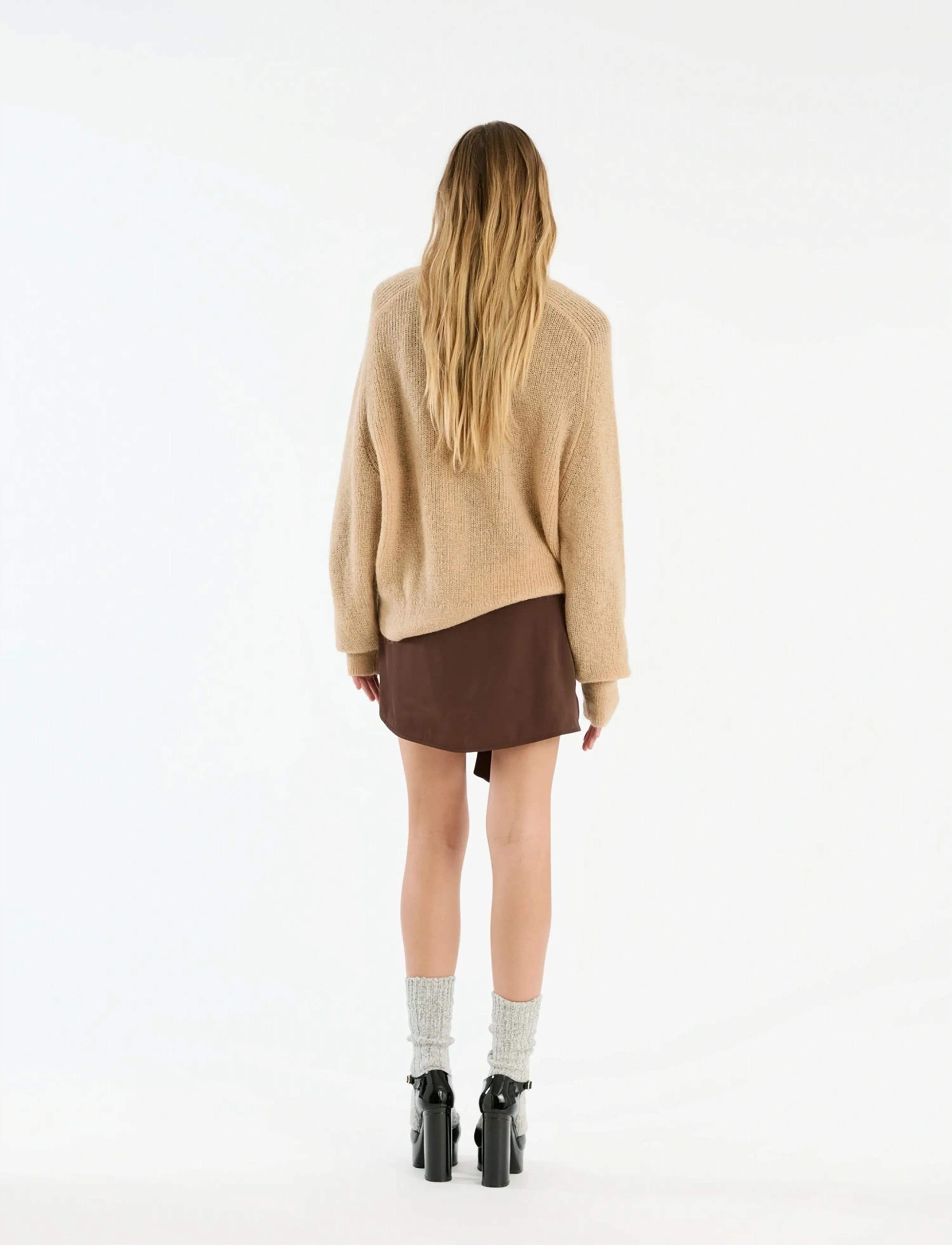ROTATE - LIGHT KNIT LOGO SWEATER - nougat - 3