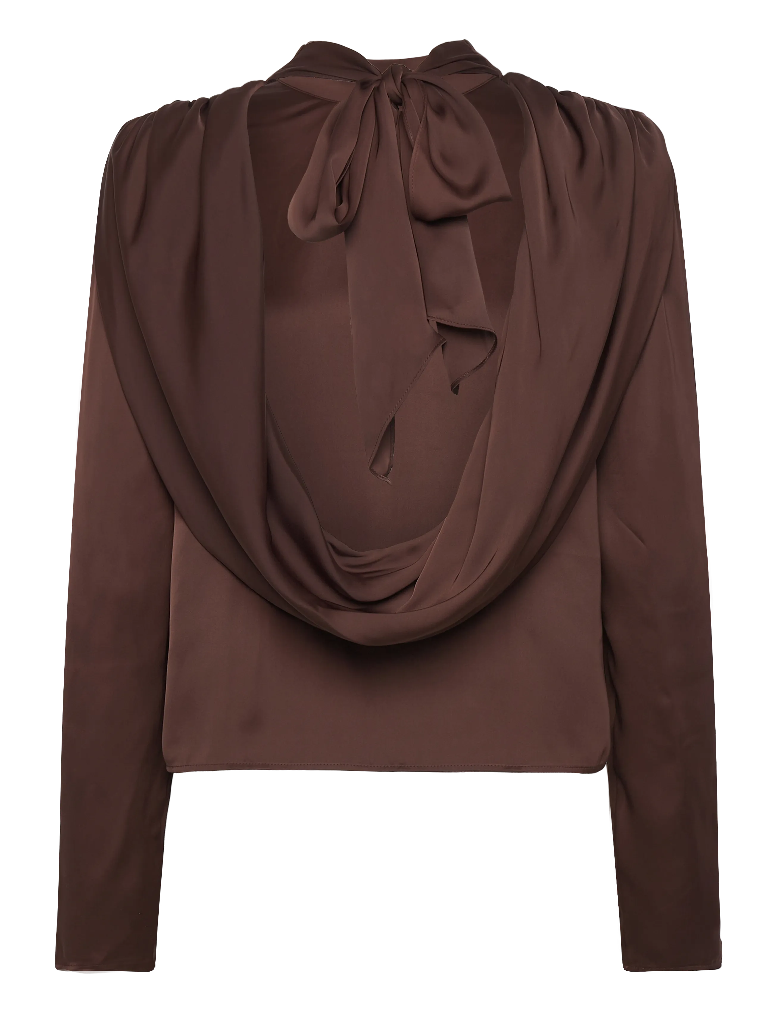 ROTATE - SATIN DRAPY BACK TOP - langærmede bluser - chicory coffee - 2