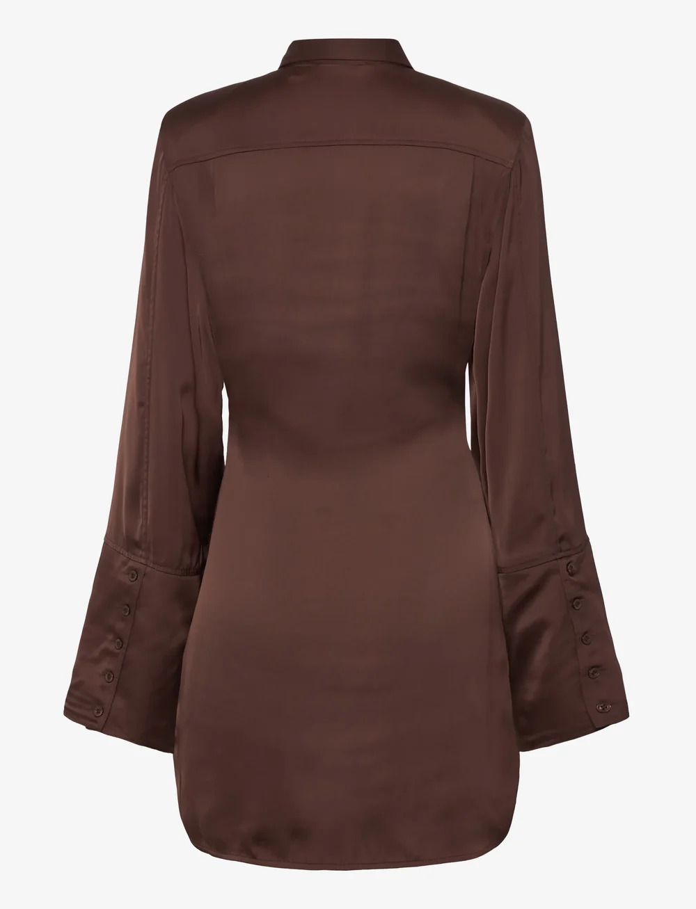 ROTATE Birger Christensen - SATIN TIE SHIRT DRESS - denim shirts - chicory coffee - 4