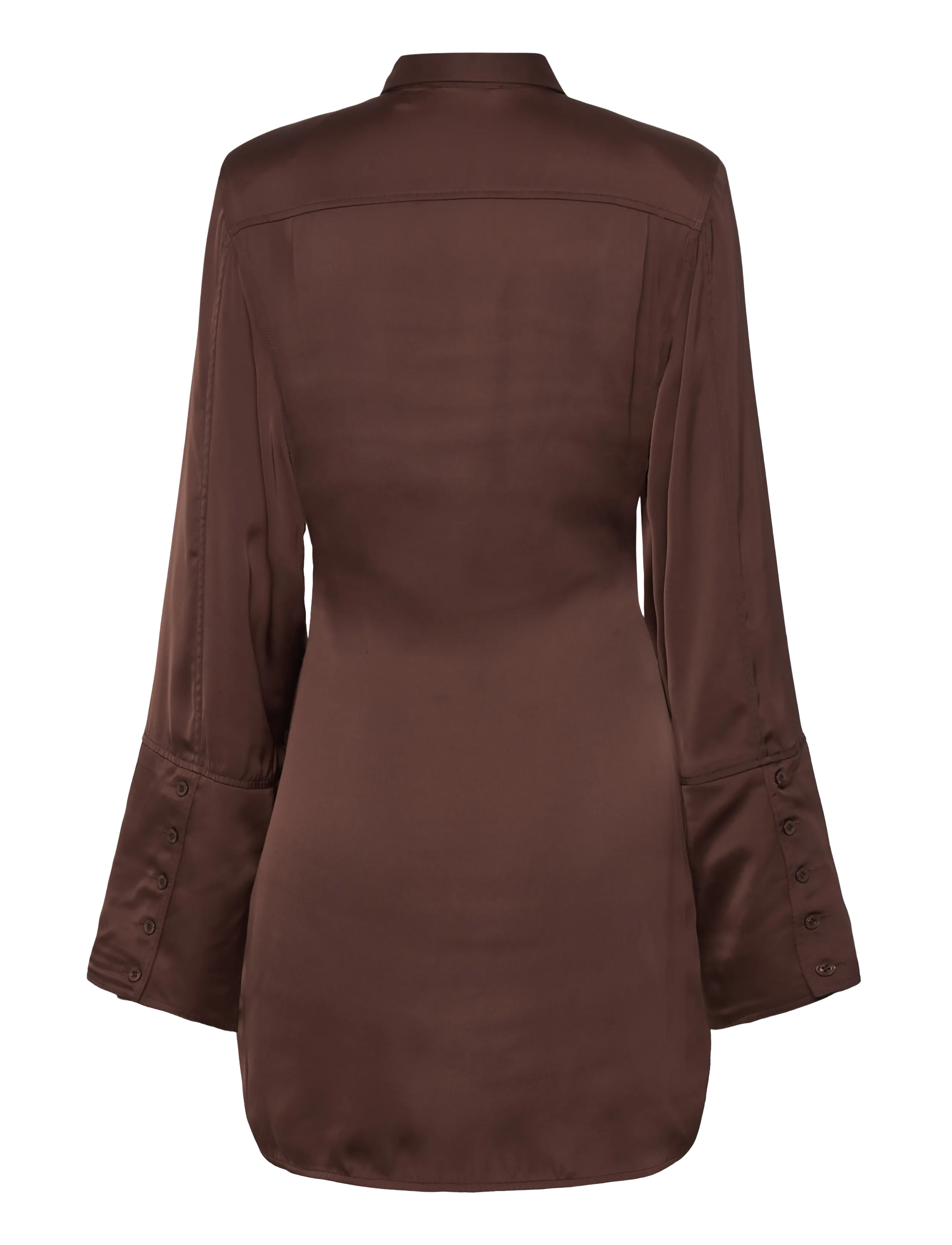 ROTATE - SATIN TIE SHIRT DRESS - jeanshemden - chicory coffee - 4