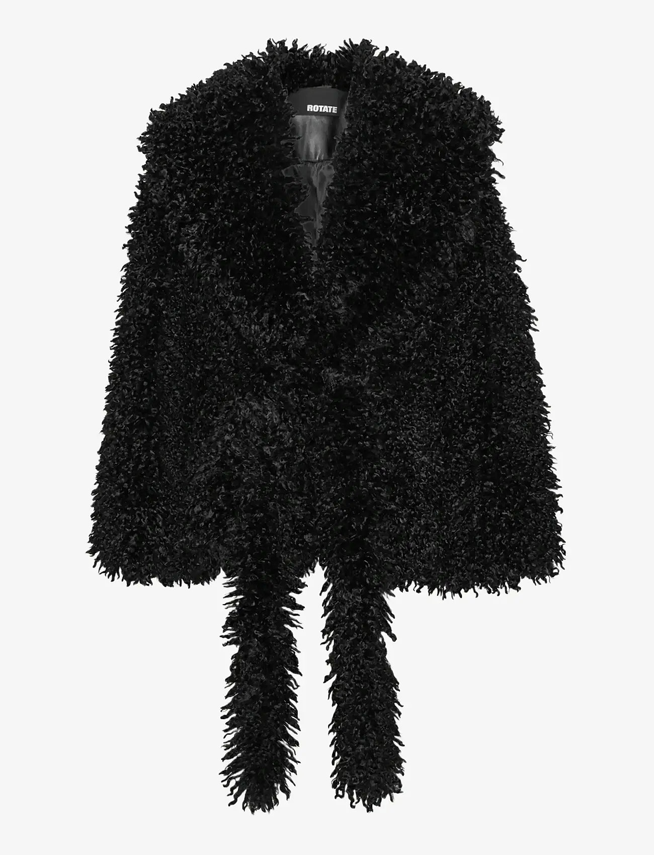 ROTATE Birger Christensen - FAUX FUR BELTED JACKET - fuskpäls - black - 1