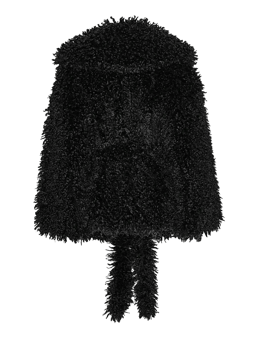 ROTATE - FAUX FUR BELTED JACKET - jakid ja mantlid - black - 2