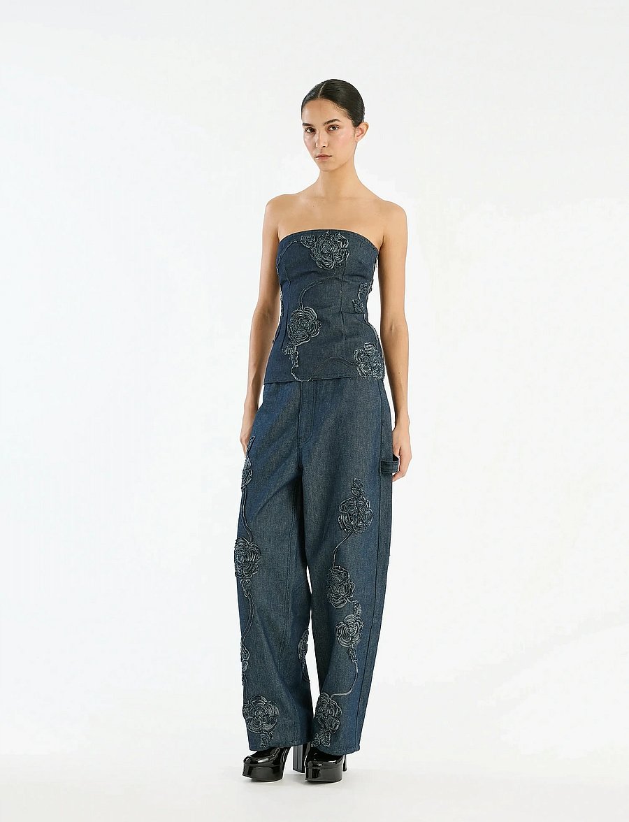 ROTATE - DENIM BOYFRIEND JEANS - boyfriend jeans - dark blue denim - 0