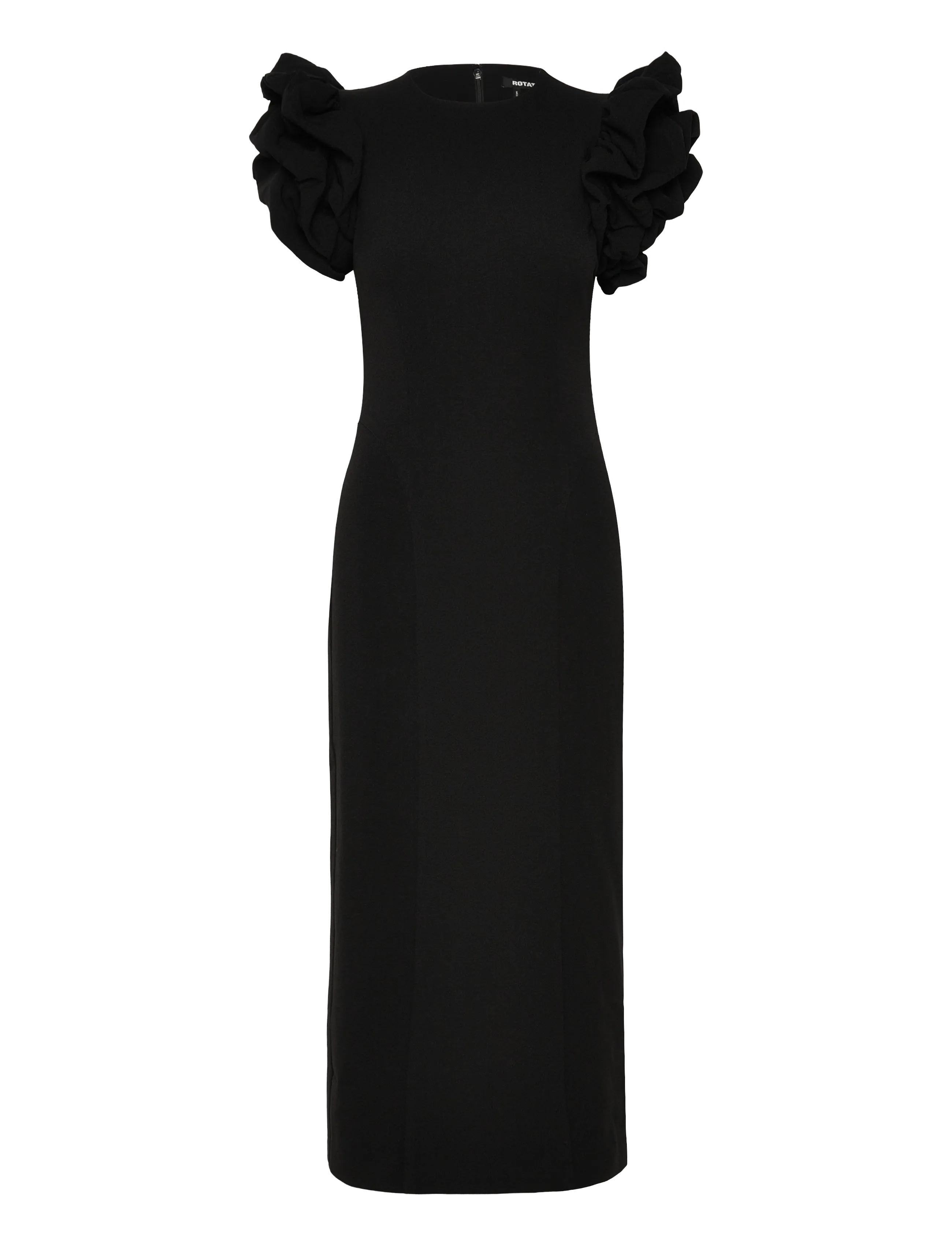 ROTATE Crepe Puffy Midi Kleid Schwarz - 36 - Damen