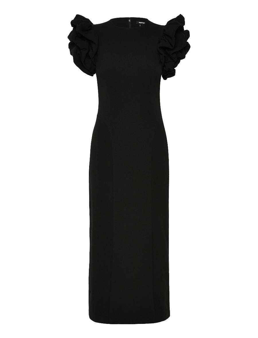 ROTATE - CREPE PUFFY MIDI DRESS - abendkleider - black - 1