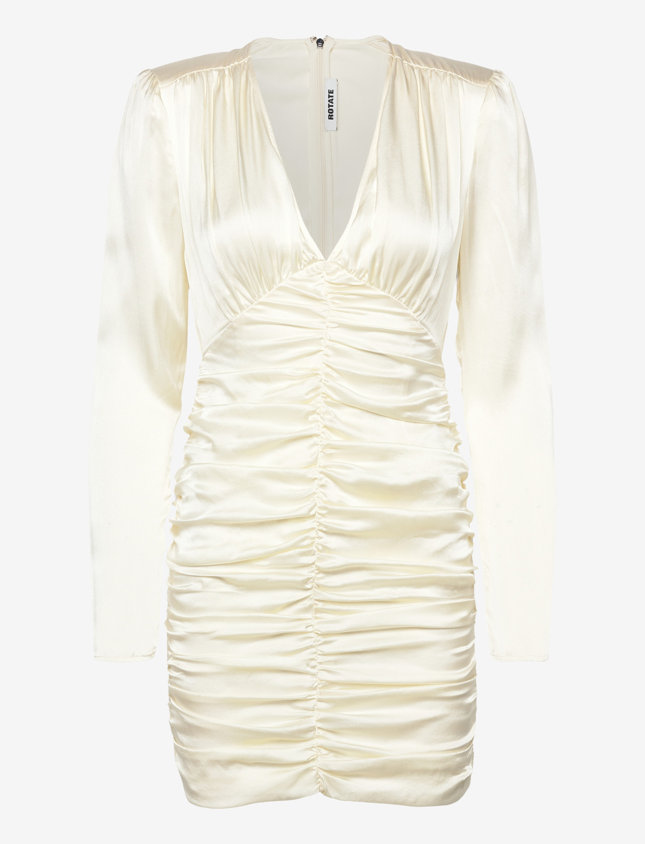 ROTATE Birger Christensen - SATIN MINI GATHERED DRESS - liibuvad kleidid - egret - 0