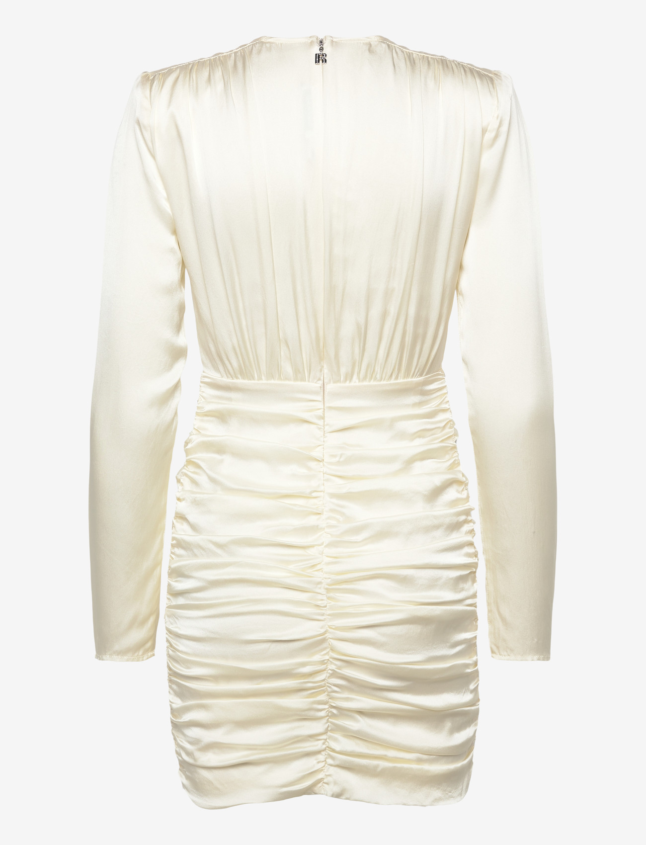 ROTATE Birger Christensen - SATIN MINI GATHERED DRESS - liibuvad kleidid - egret - 1
