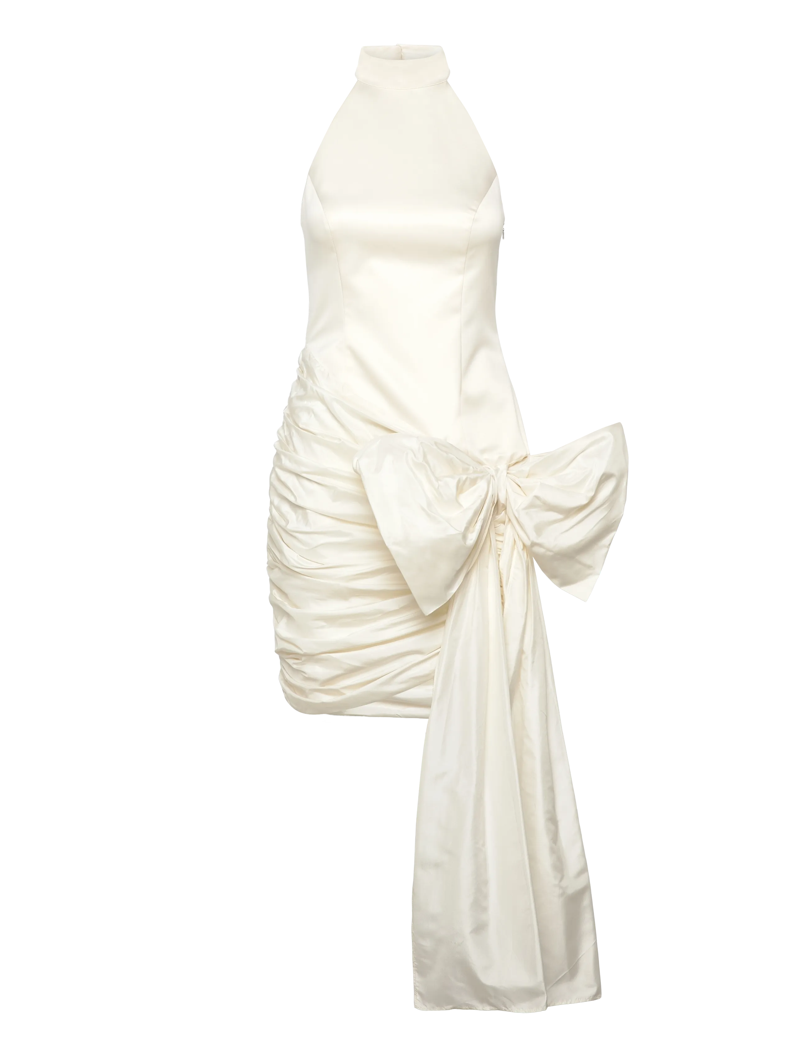 ROTATE Satin Bow Dress, 40, Dresses, Creme - Short Frauen