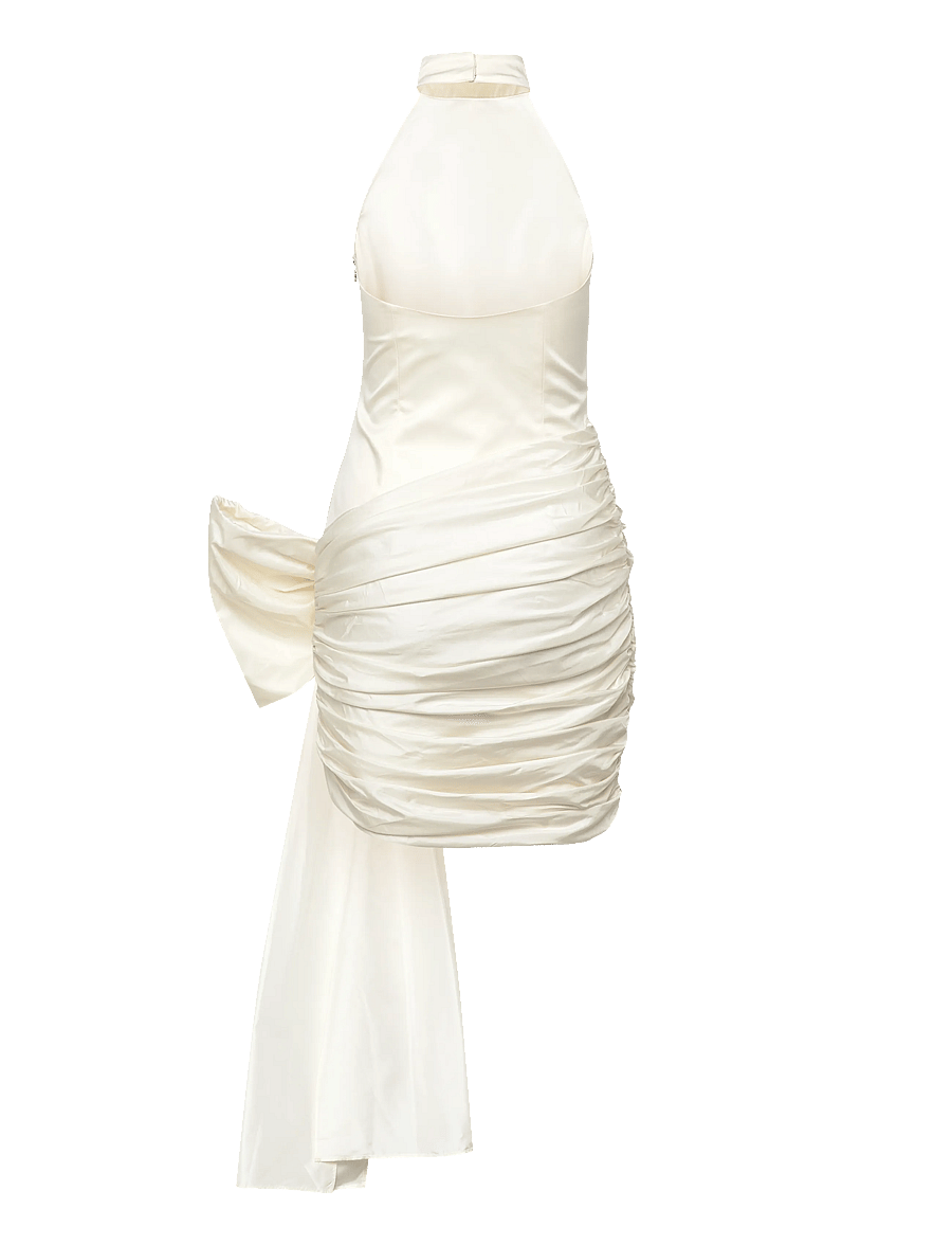 ROTATE - SATIN BOW DRESS - kokteilikleidid - egret - 1
