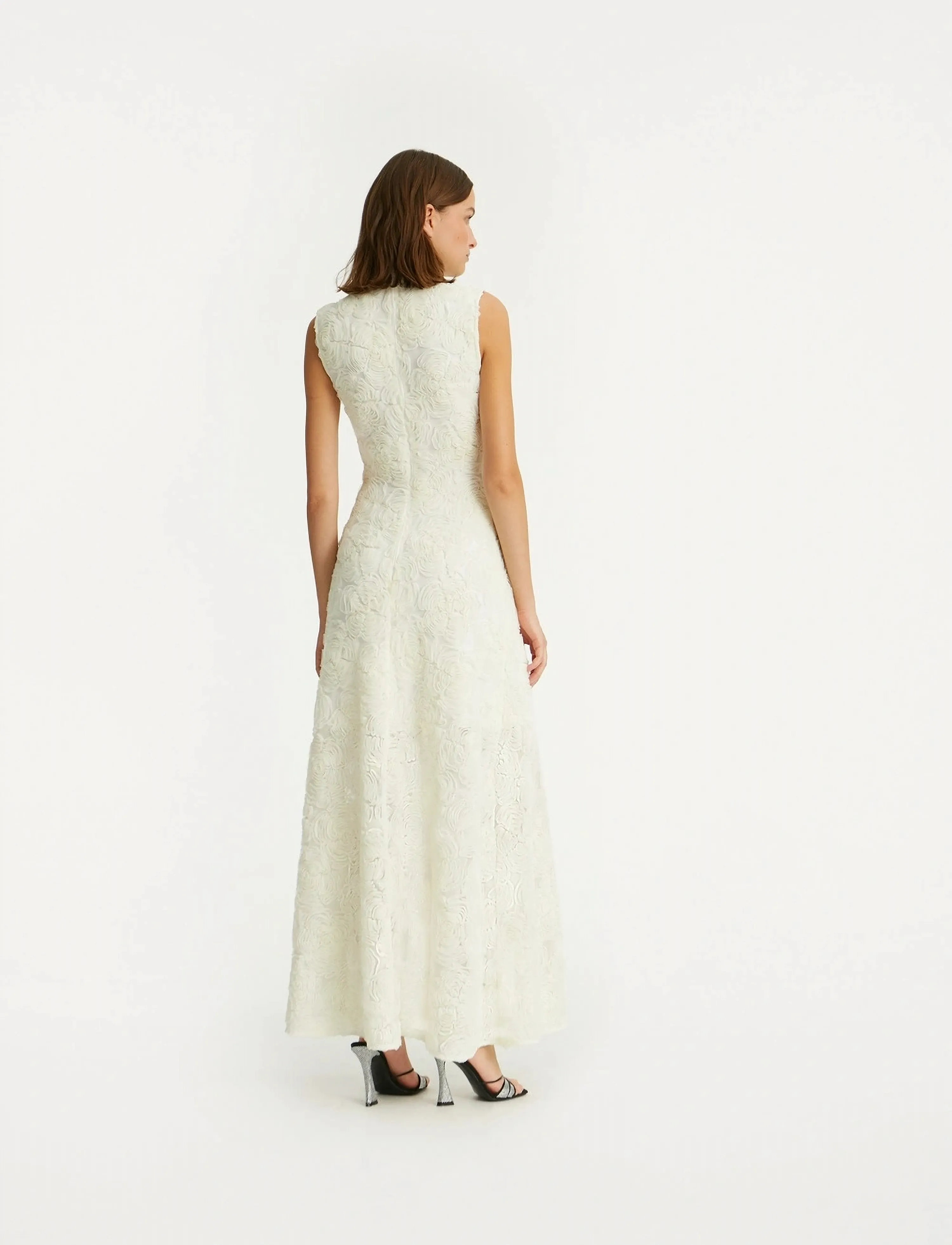ROTATE - FLOWER MESH MAXI DRESS - abendkleider - egret - 4