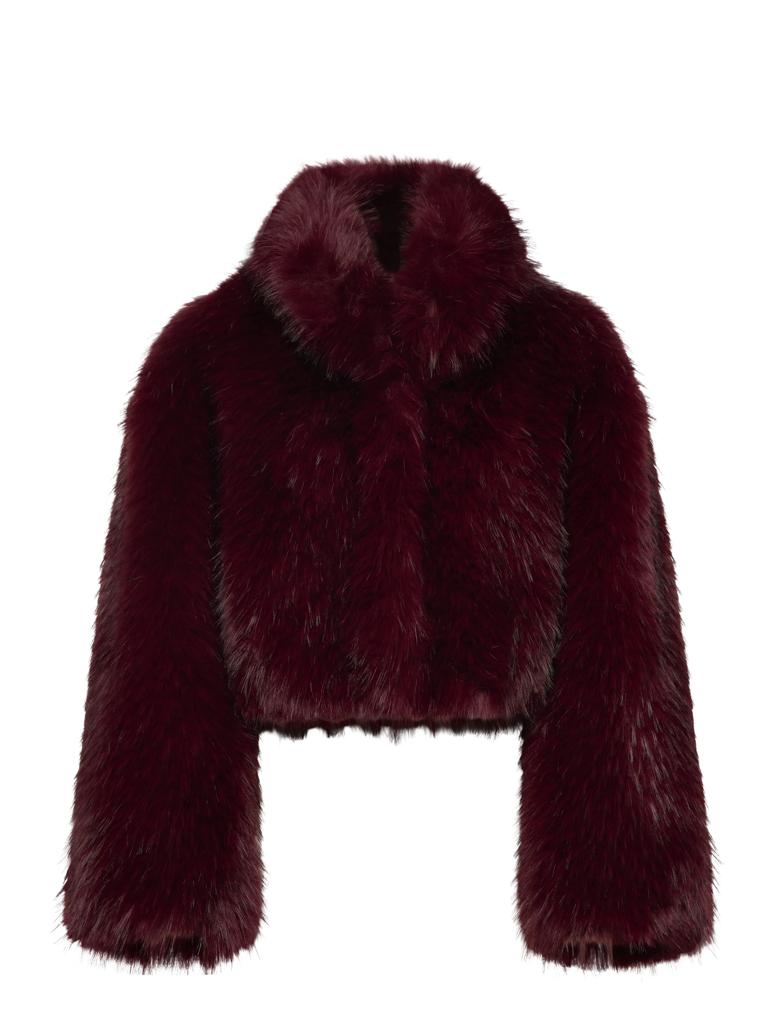 ROTATE FAUX FUR CROP JACKET - ROTATE Birger Christensen - ZINFANDEL / burgundy