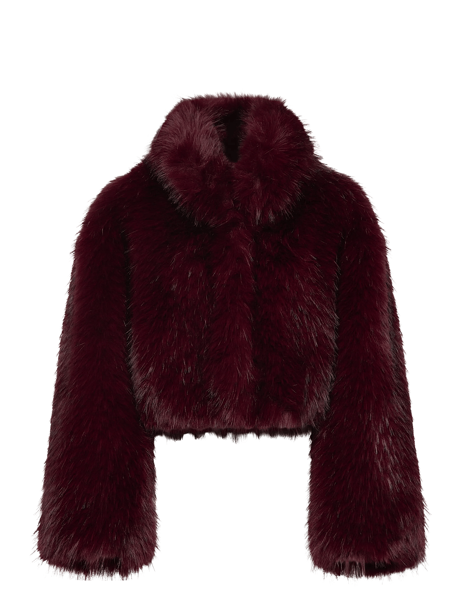 ROTATE - FAUX FUR CROP JACKET - fuskepels - zinfandel - 1