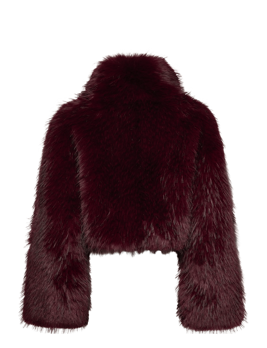 ROTATE - FAUX FUR CROP JACKET - fuskepels - zinfandel - 2