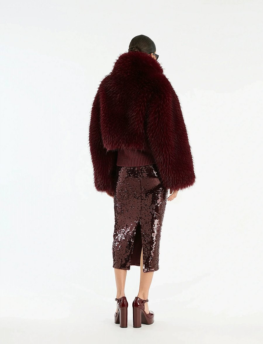 ROTATE - FAUX FUR CROP JACKET - fuskepels - zinfandel - 3