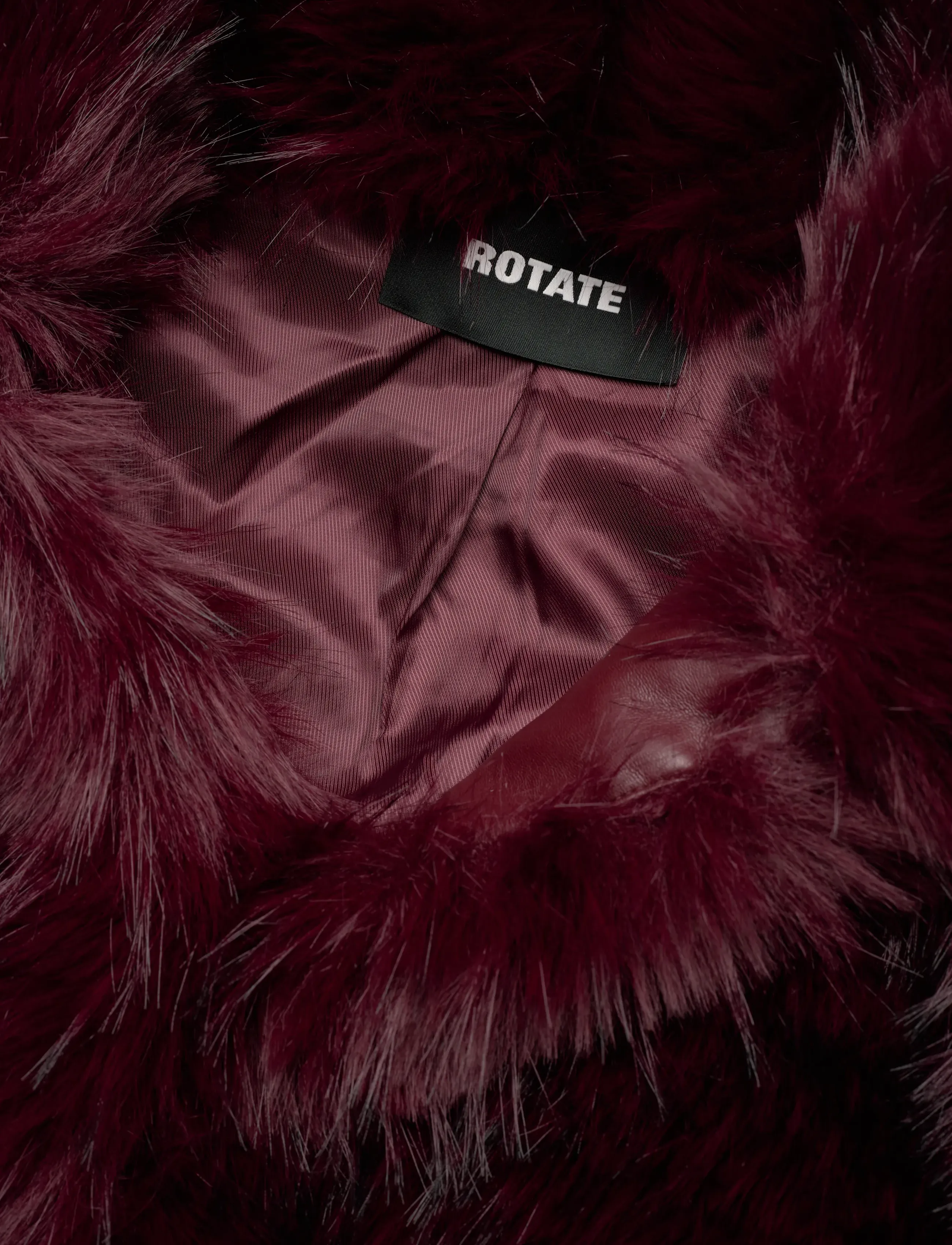 ROTATE - FAUX FUR CROP JACKET - fuskepels - zinfandel - 4