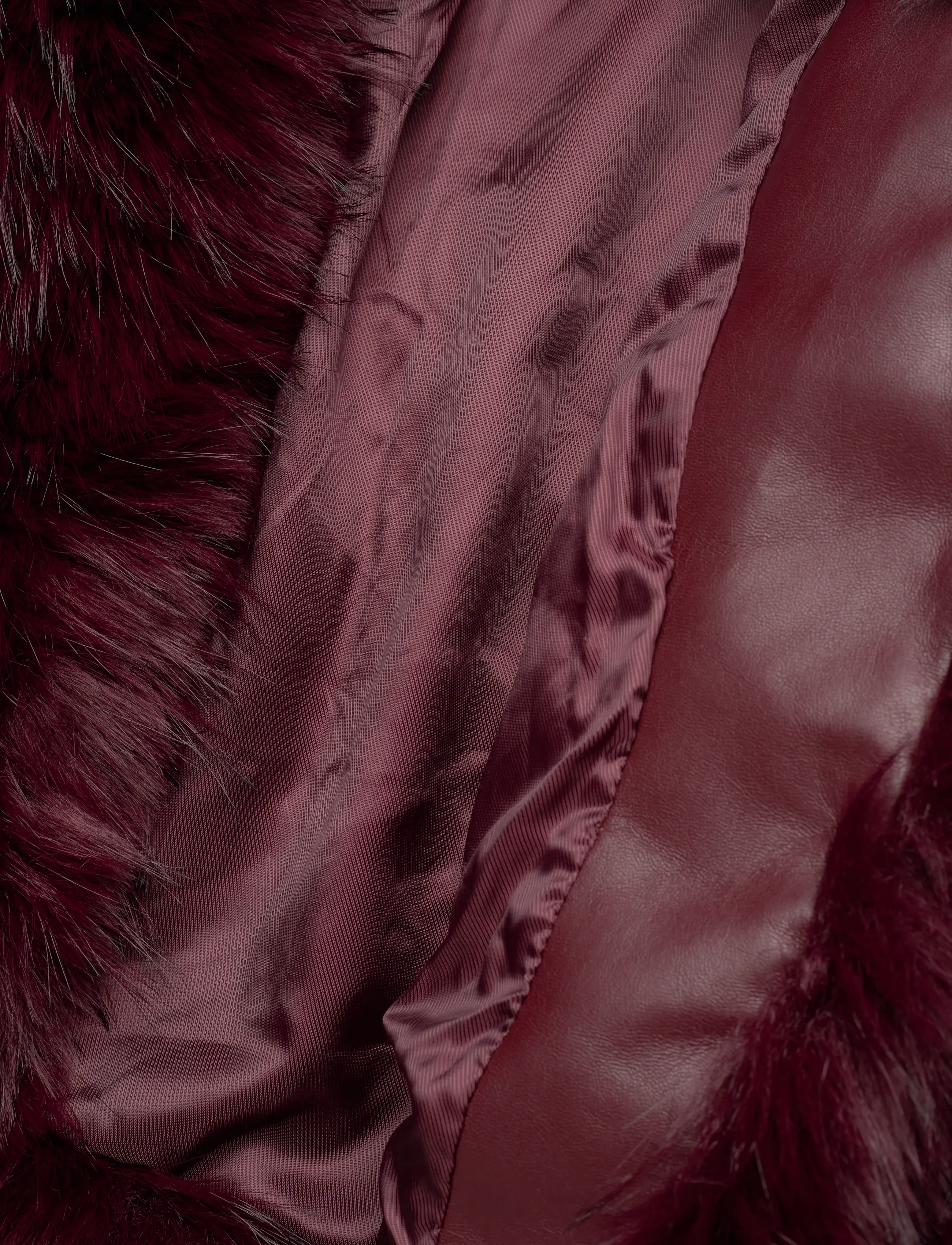 ROTATE - FAUX FUR CROP JACKET - fuskepels - zinfandel - 5