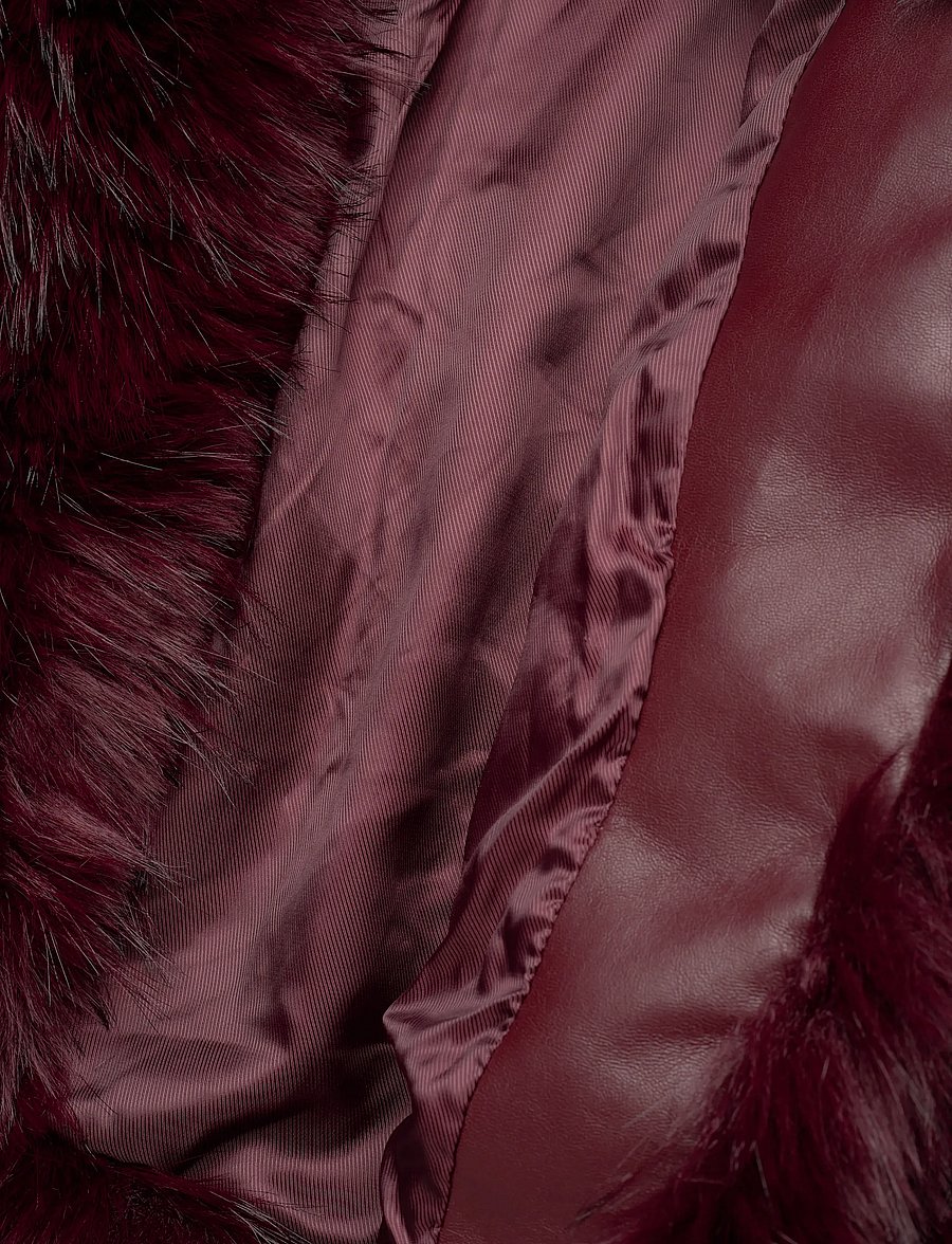 ROTATE - FAUX FUR CROP JACKET - fuskepels - zinfandel - 5