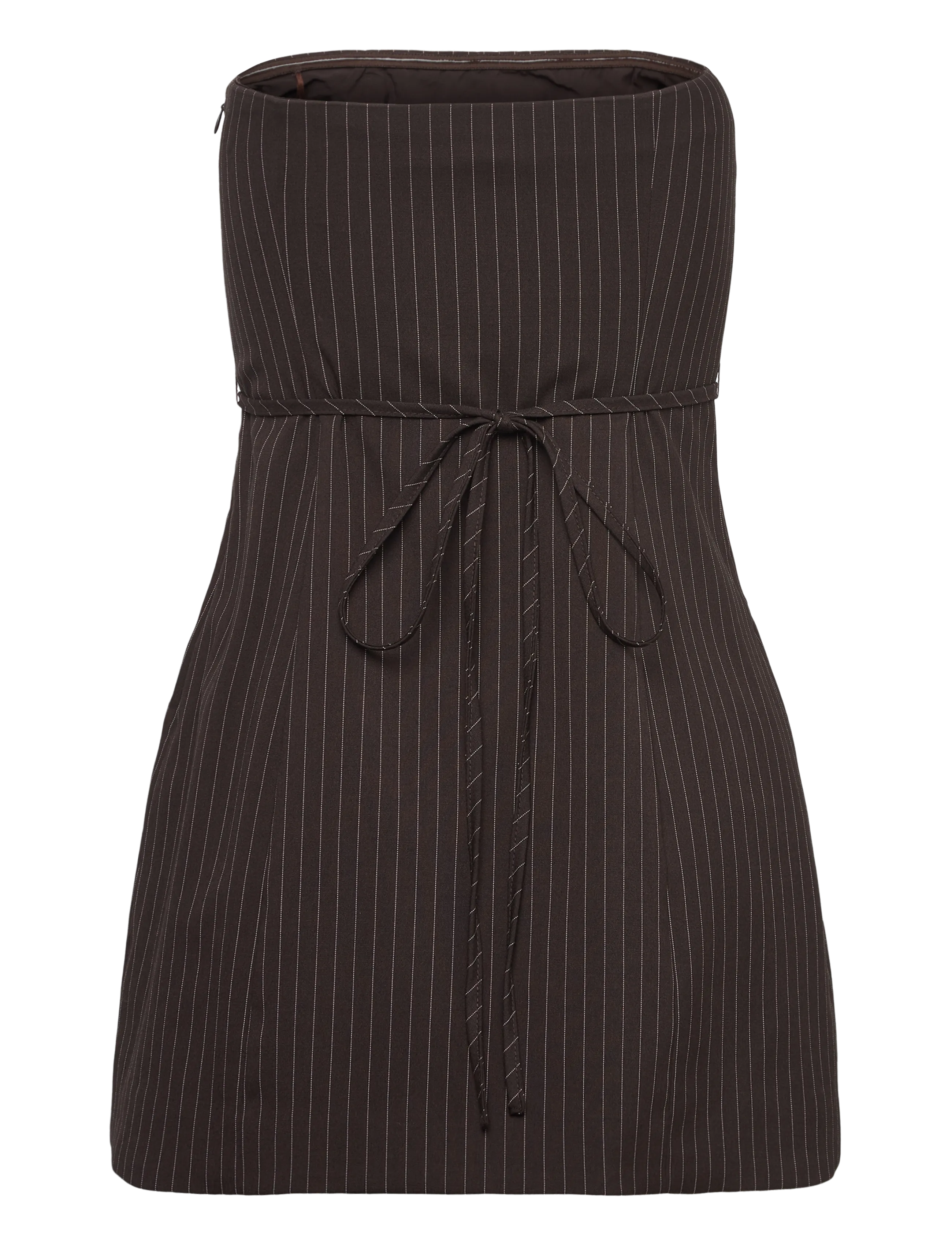 ROTATE - PINSTRIPE BELTED LONG TOP - sukienka koktajlowa - chicory coffee comb. - 2