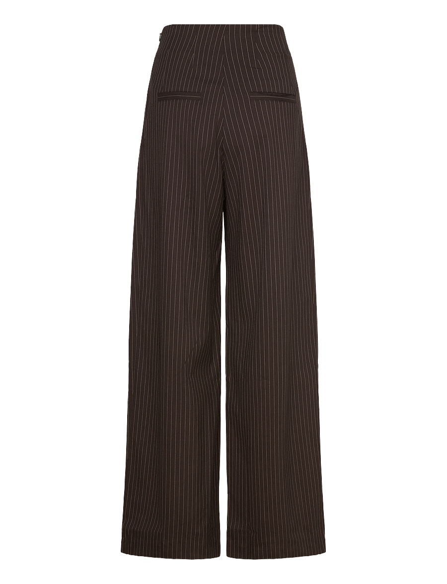 ROTATE - PINSTRIPE WIDE LEG PANTS - bukser med brede ben - chicory coffee comb. - 2