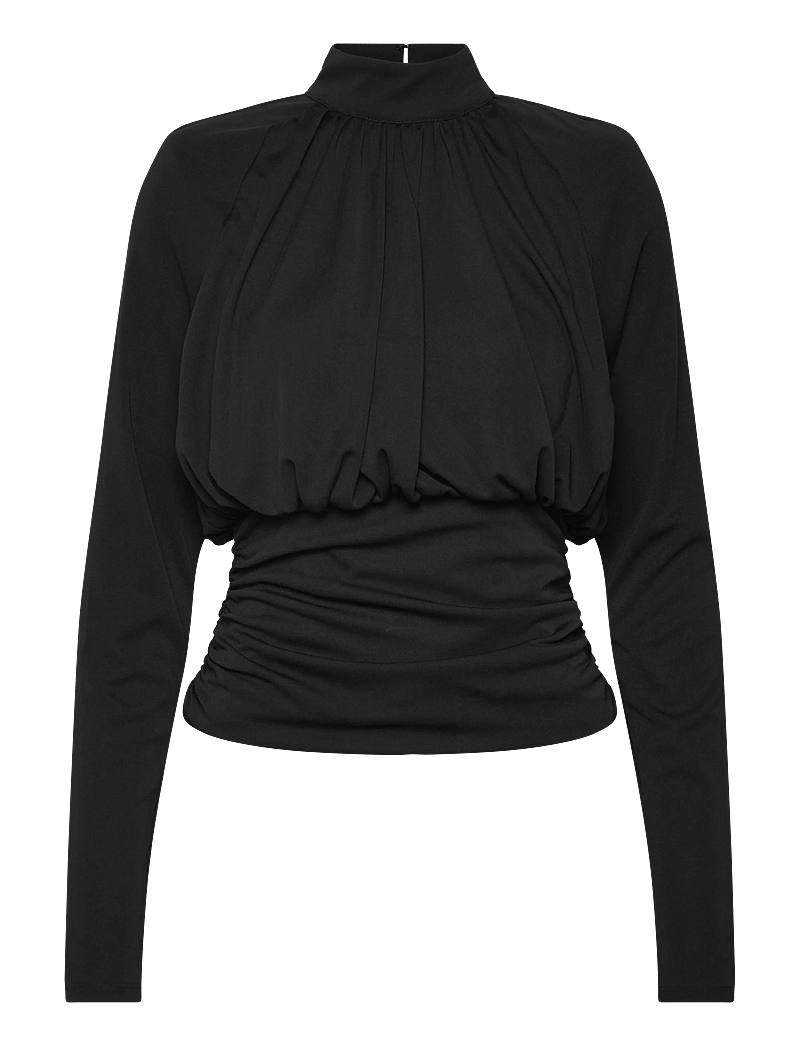 ROTATE Birger Christensen - RUCHED LS TOP - langærmede bluser - black - 1