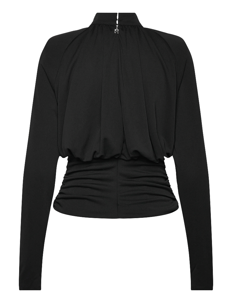 ROTATE Birger Christensen - RUCHED LS TOP - langærmede bluser - black - 2