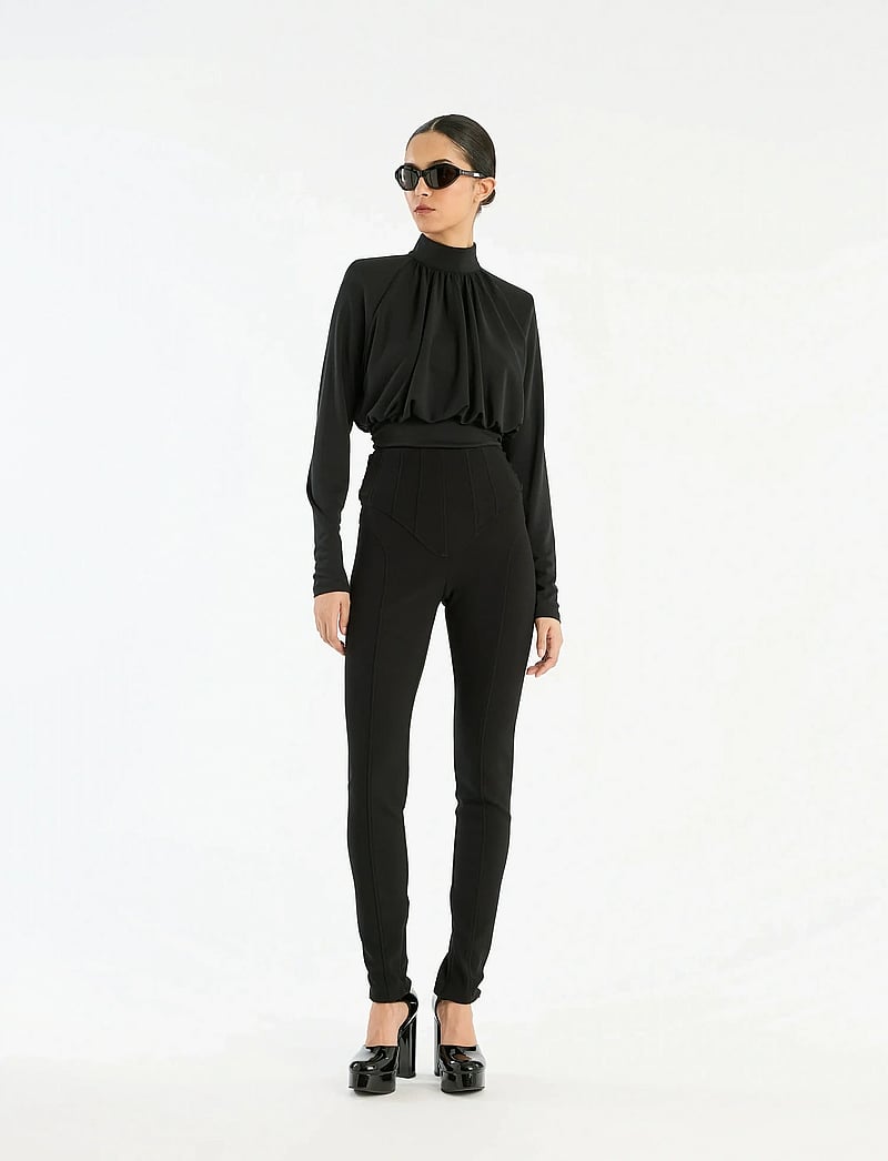 ROTATE Birger Christensen - RUCHED LS TOP - langærmede bluser - black - 0