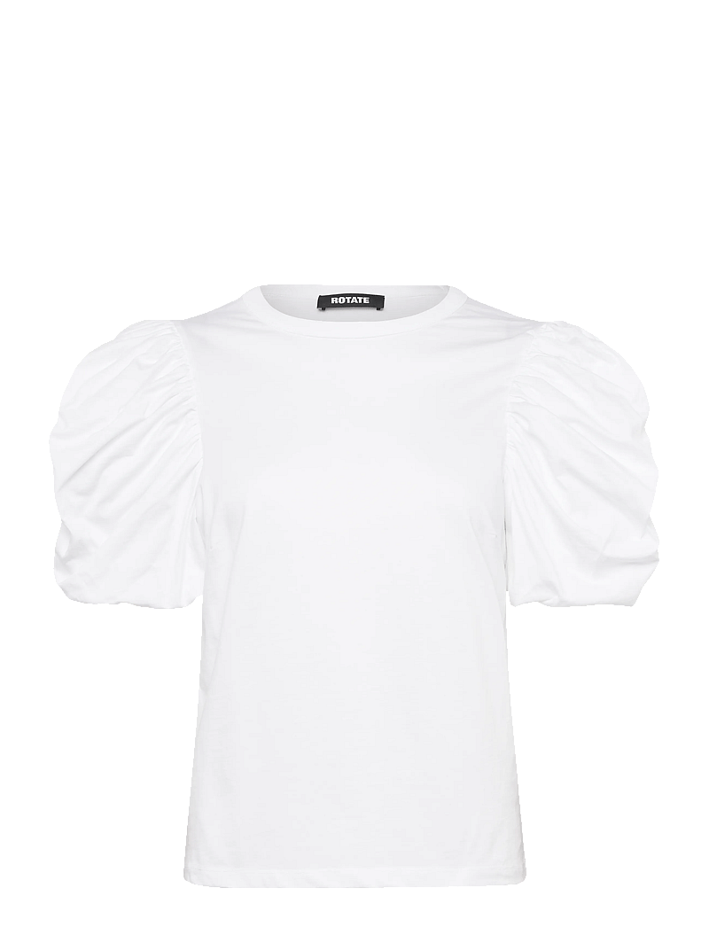 ROTATE Birger Christensen - PUFF SLEEVE T-SHIRT - t-shirts - bright white - 1