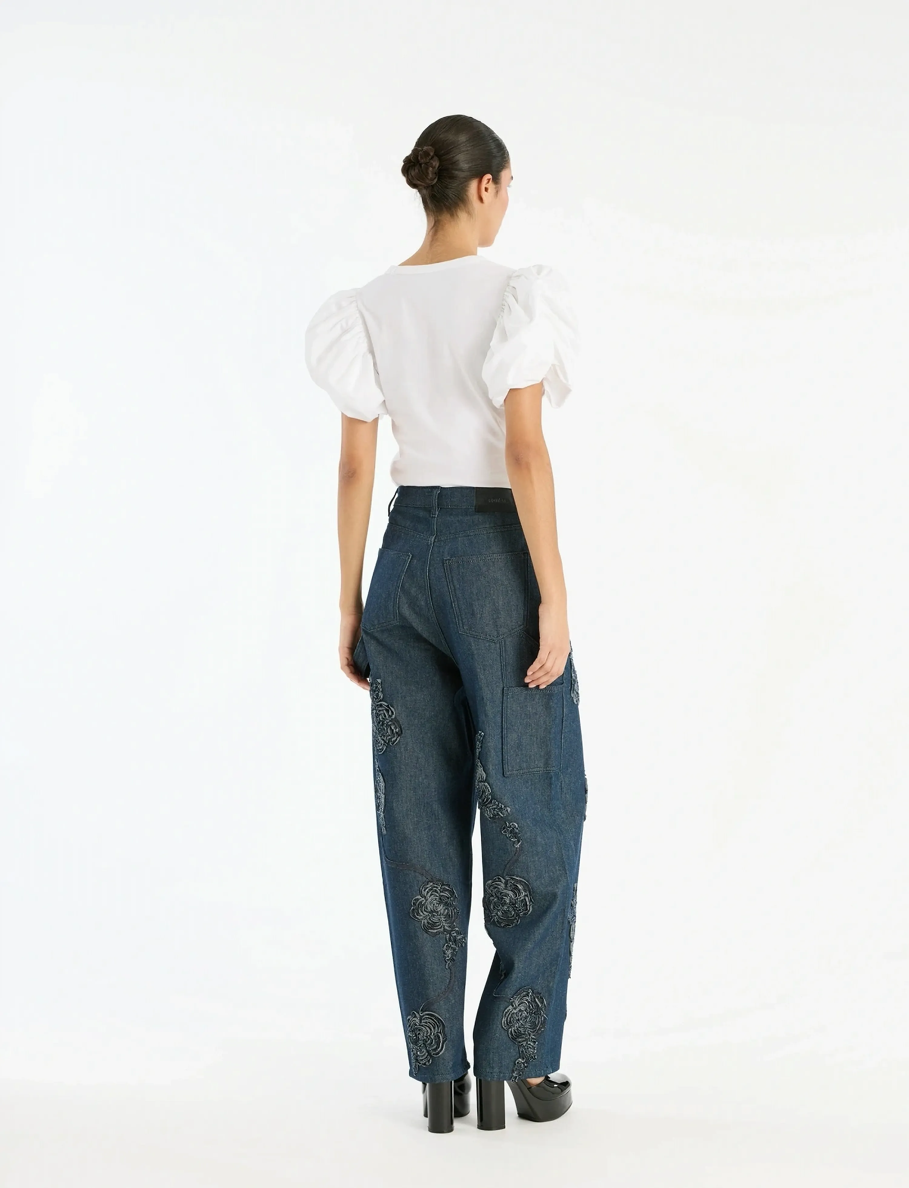ROTATE - PUFF SLEEVE T-SHIRT - t-shirts - bright white - 5