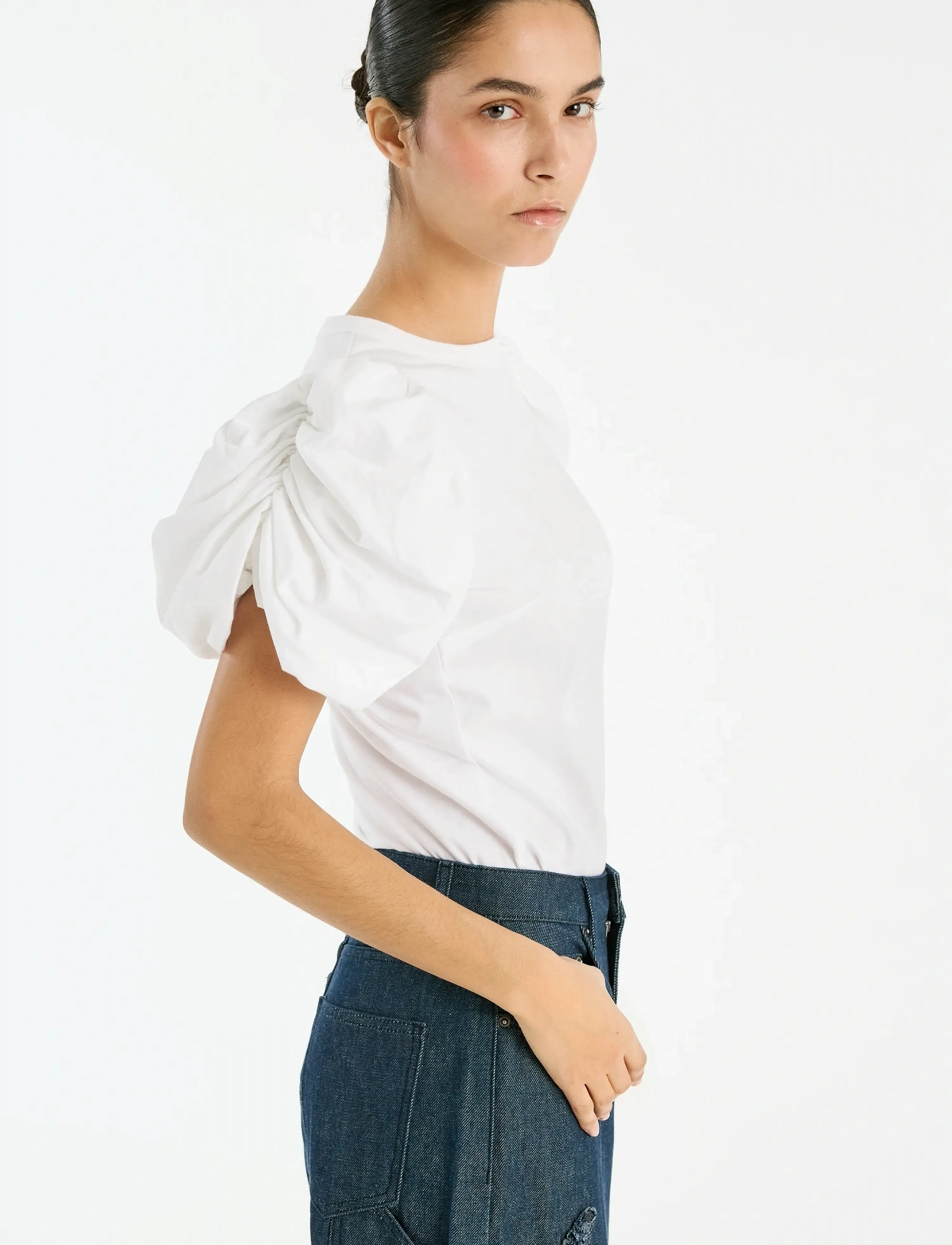 ROTATE Puff Sleeve T-Shirt dam – bild 4
