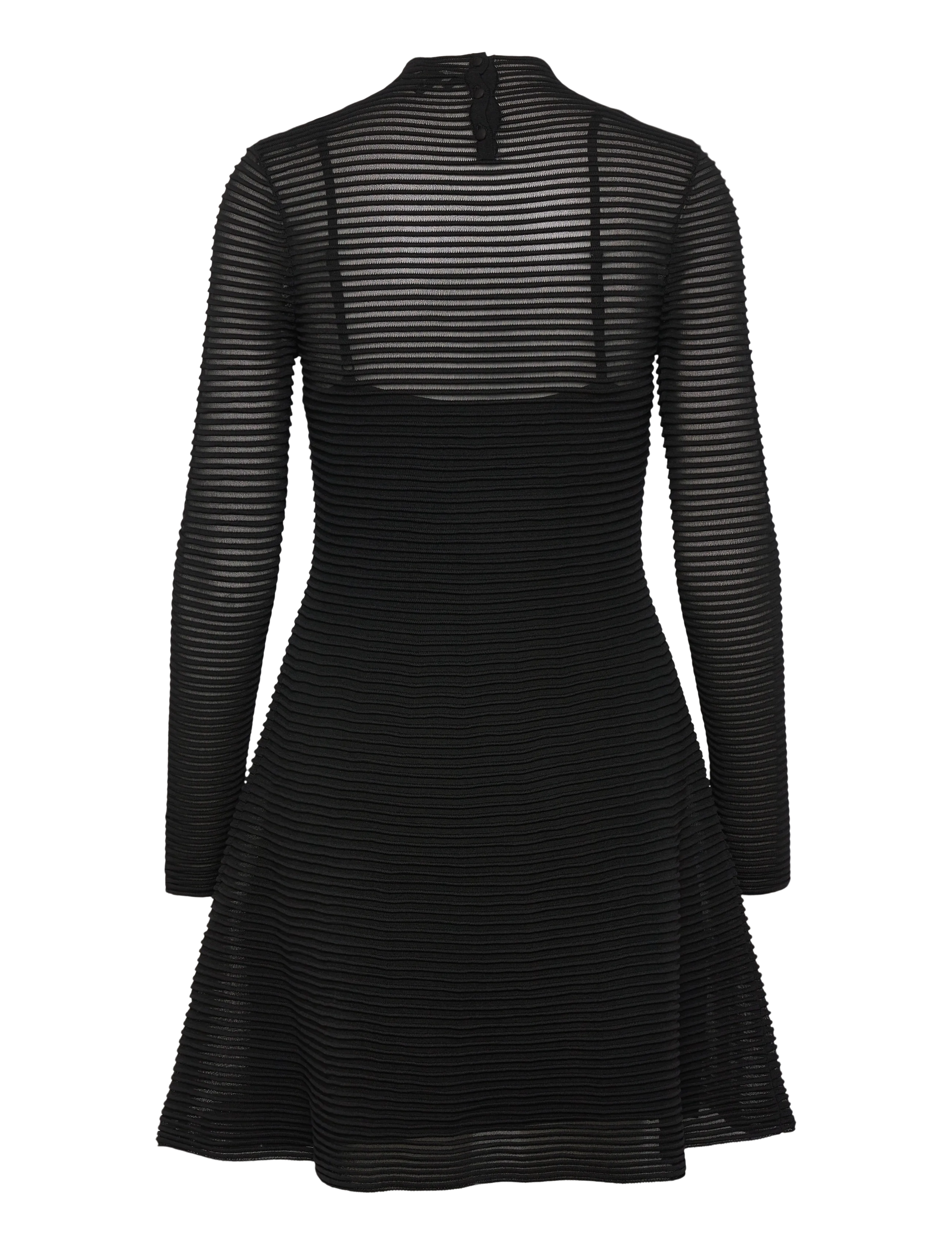 ROTATE - KNITTED FLARED MINI DRESS - festkjoler - black - 2