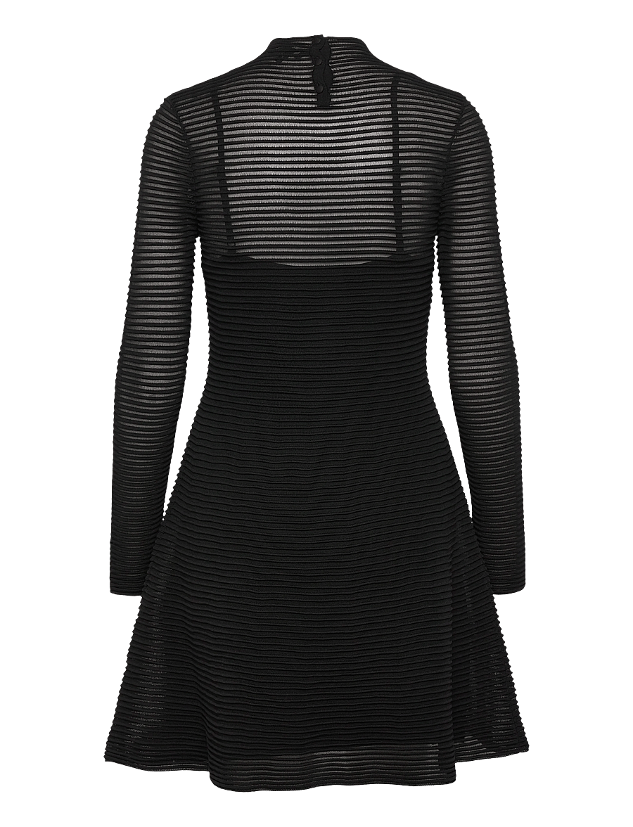 ROTATE - KNITTED FLARED MINI DRESS - festkjoler - black - 2
